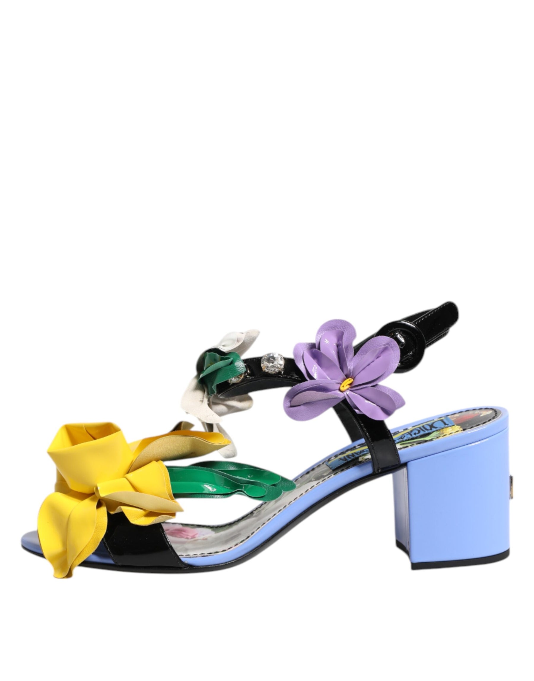 Dolce & Gabbana Multicolor Floral Crystal KEIRA Sandals Shoes | Regal Royce