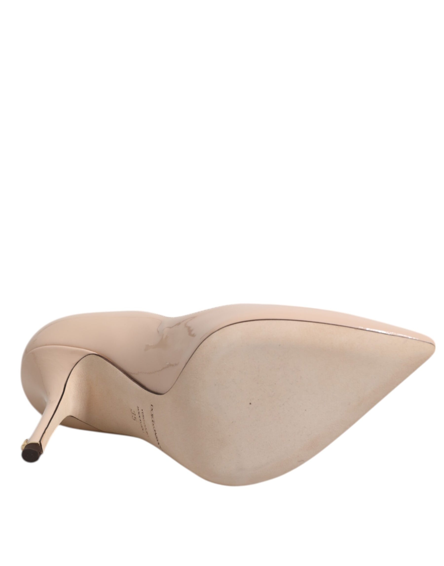 Dolce & Gabbana Beige Patent Leather Stiletto Heel Pumps Shoes | Regal Royce