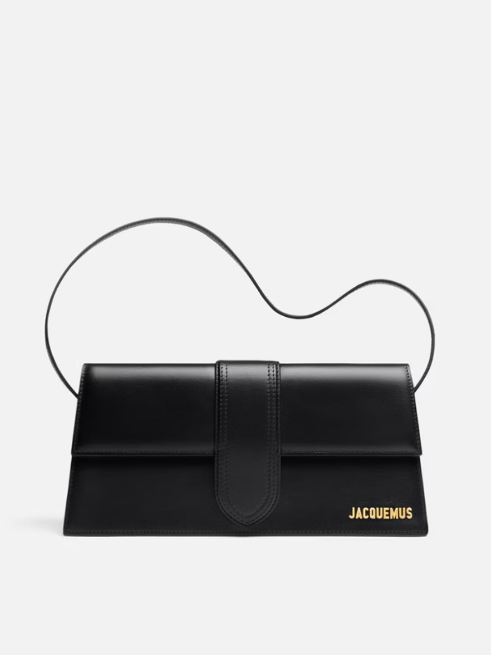 Jacquemus Black  leather Le Bambino Long bag | Regal Royce