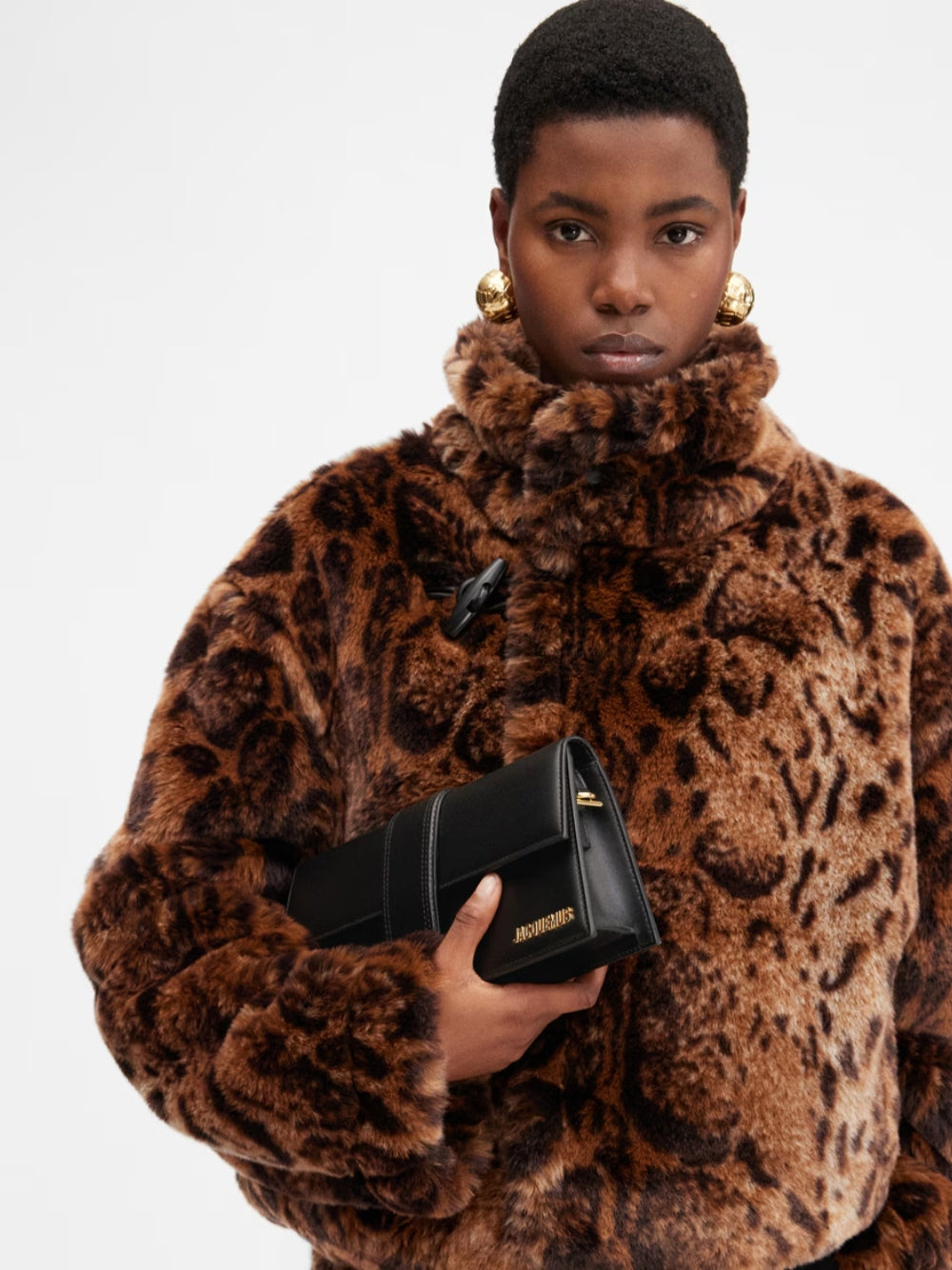 Jacquemus Black  leather Le Bambino Long bag | Regal Royce