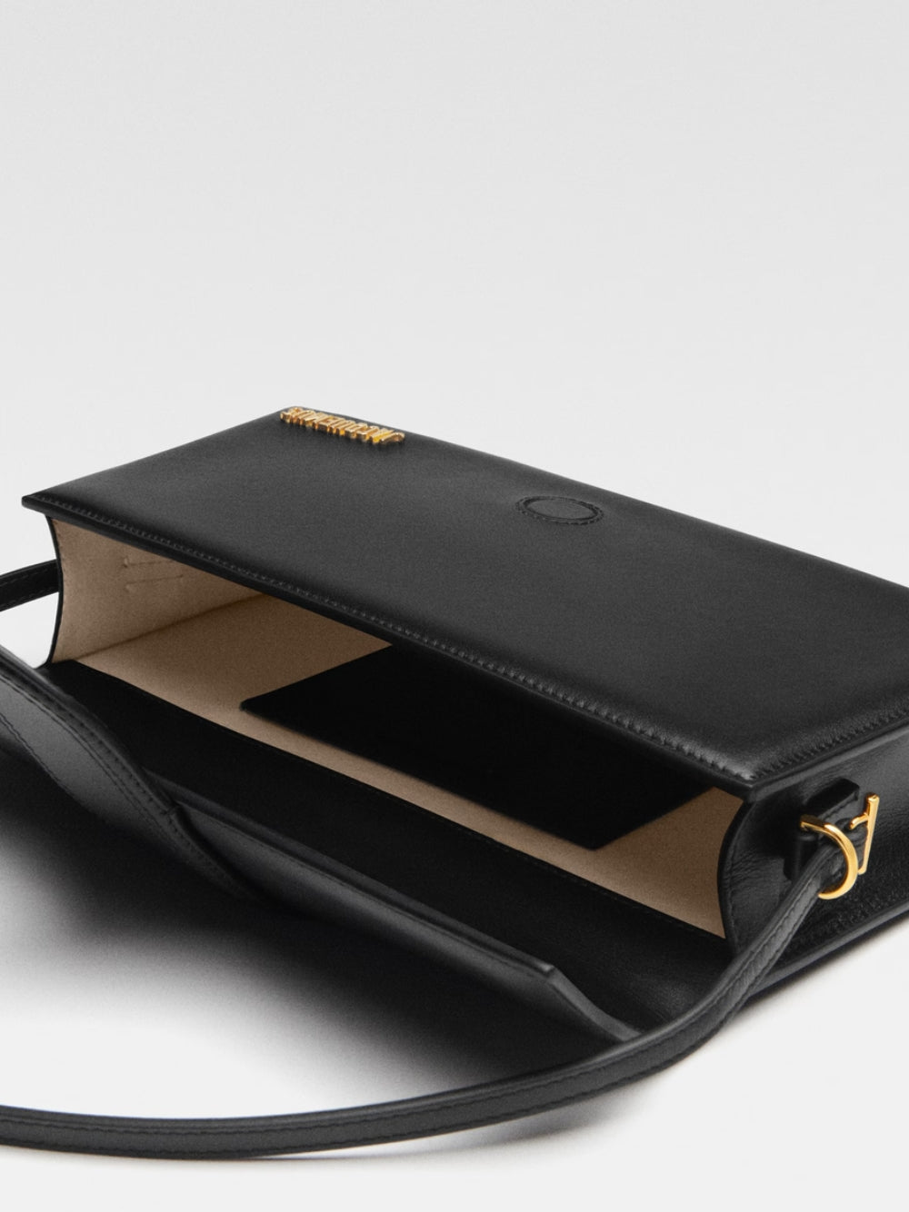 Jacquemus Black  leather Le Bambino Long bag | Regal Royce