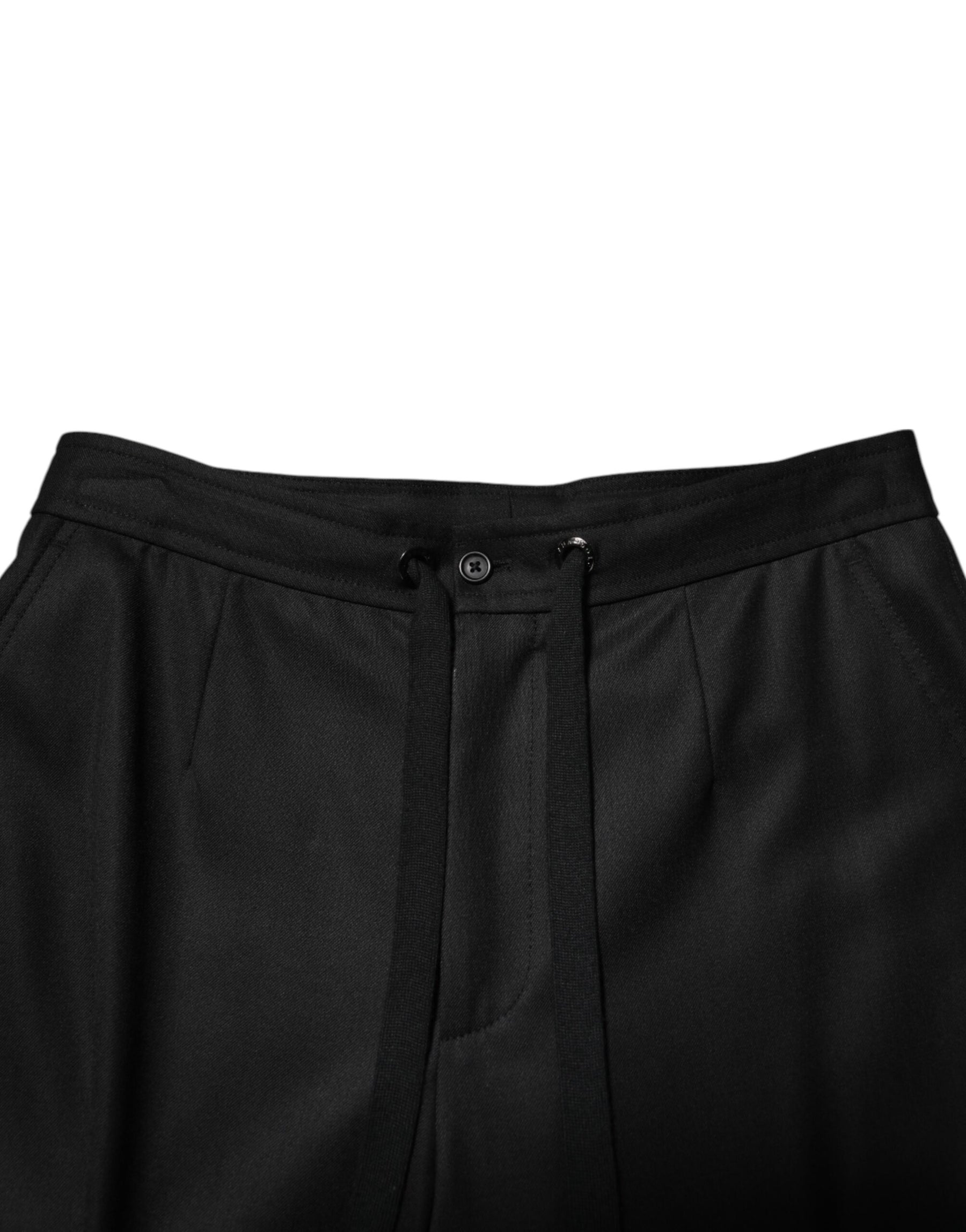Dolce & Gabbana Solid Black Cargo Jogger Men Sweatpants Pants | Regal Royce