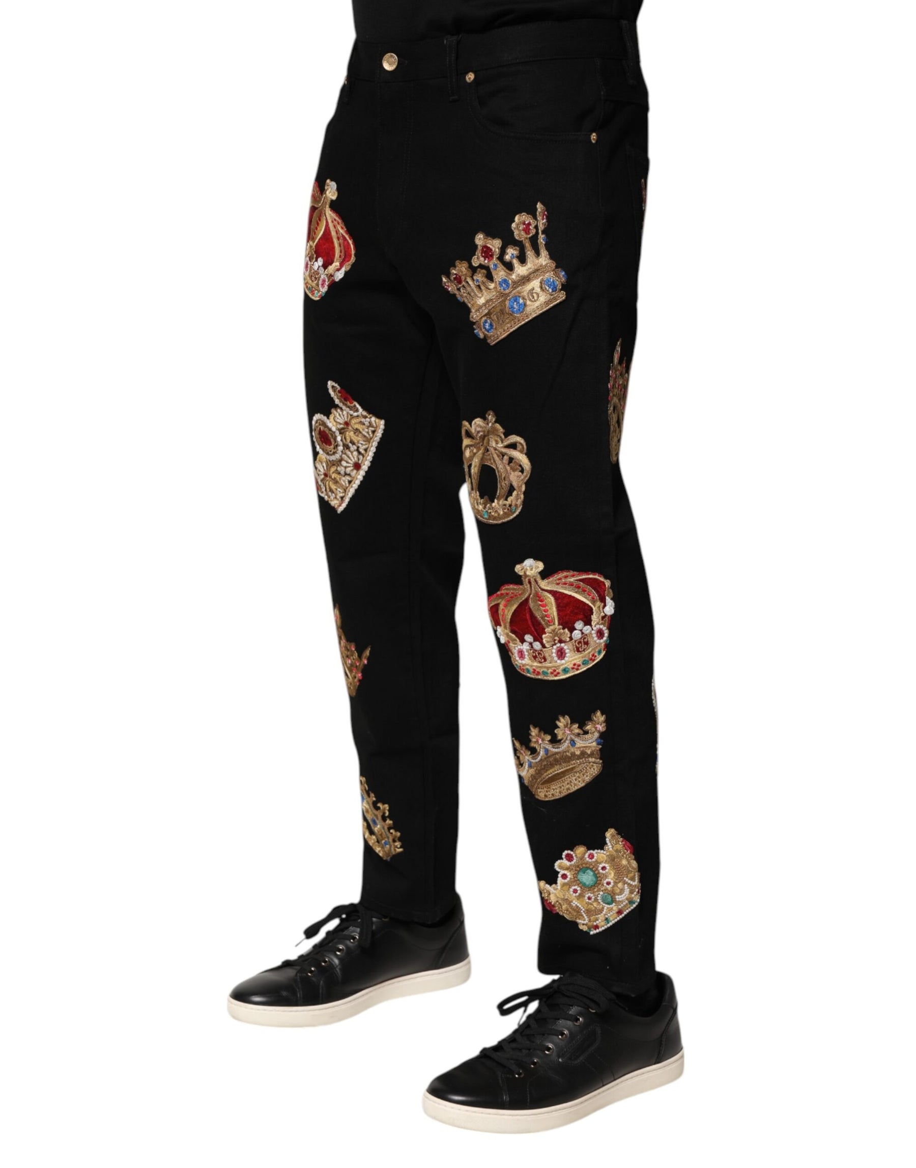 Dolce & Gabbana Black Baroque Royal Men Dress Trouser Pants | Regal Royce