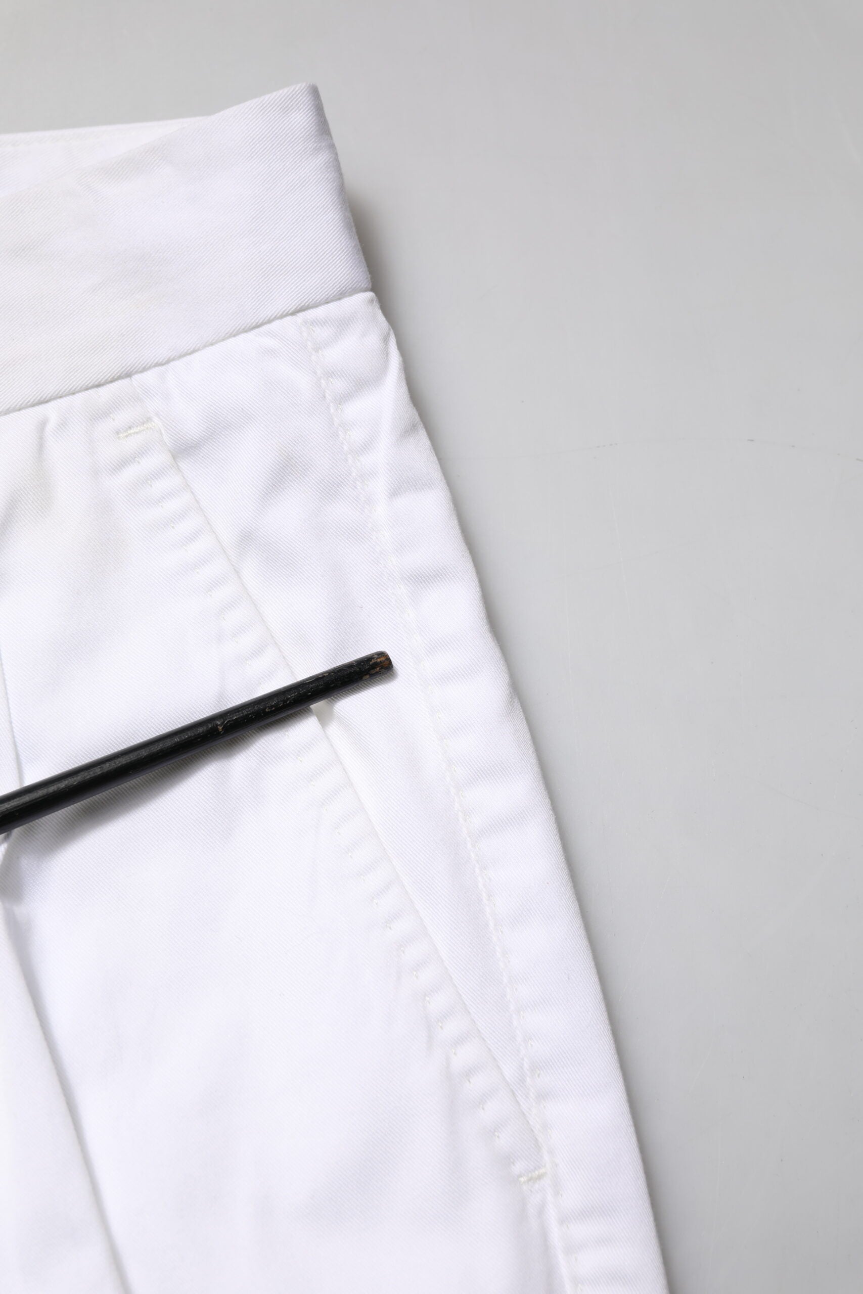 Dolce & Gabbana White Cotton Dress Slim Formal Trouser Pants | Regal Royce