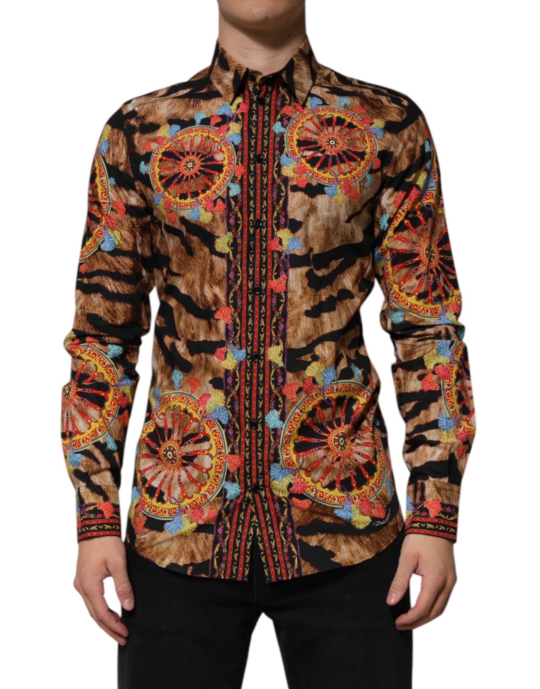 Dolce & Gabbana GOLD Cotton Tiger Carretto Long Sleeve Shirt | Regal Royce