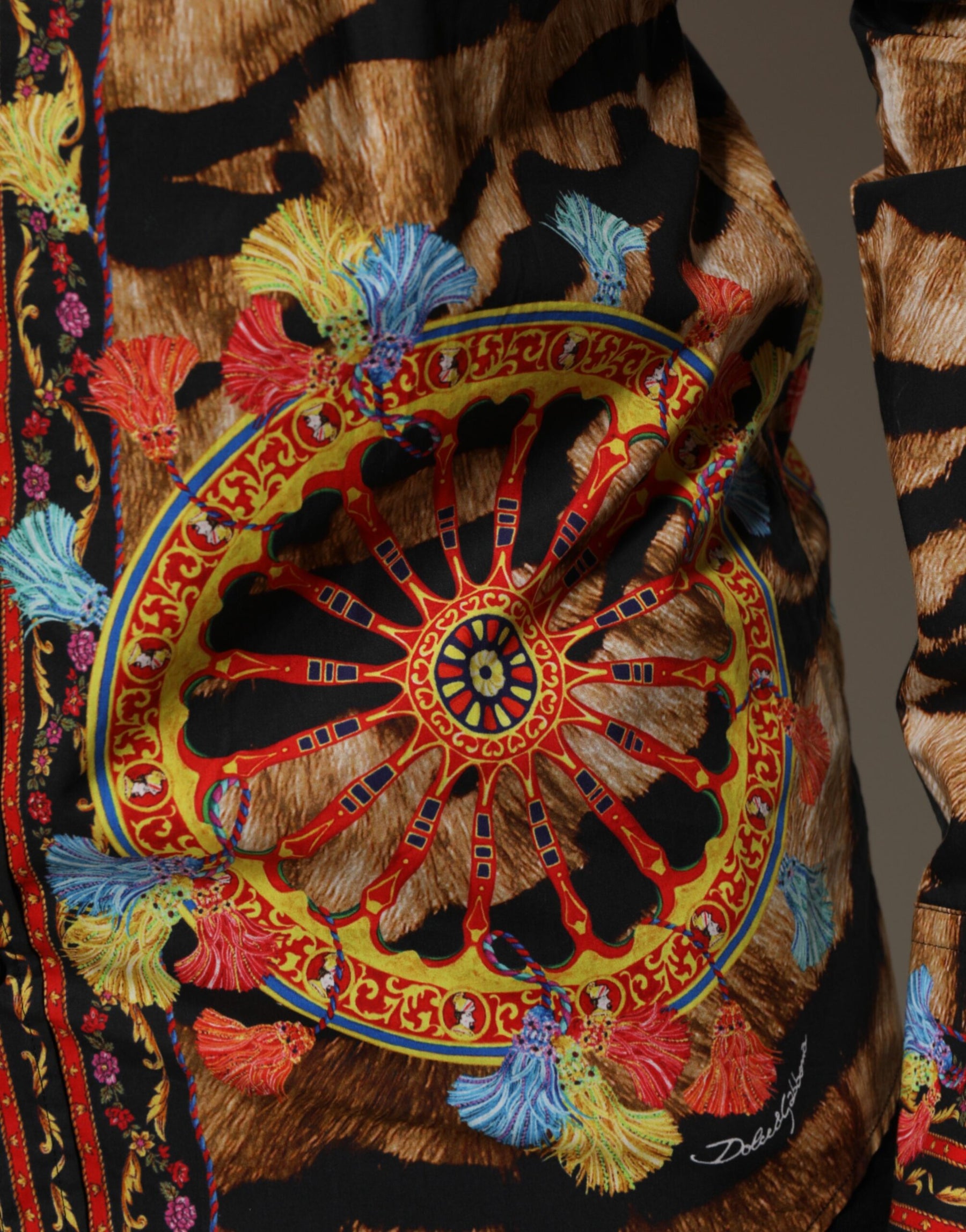 Dolce & Gabbana GOLD Cotton Tiger Carretto Long Sleeve Shirt | Regal Royce