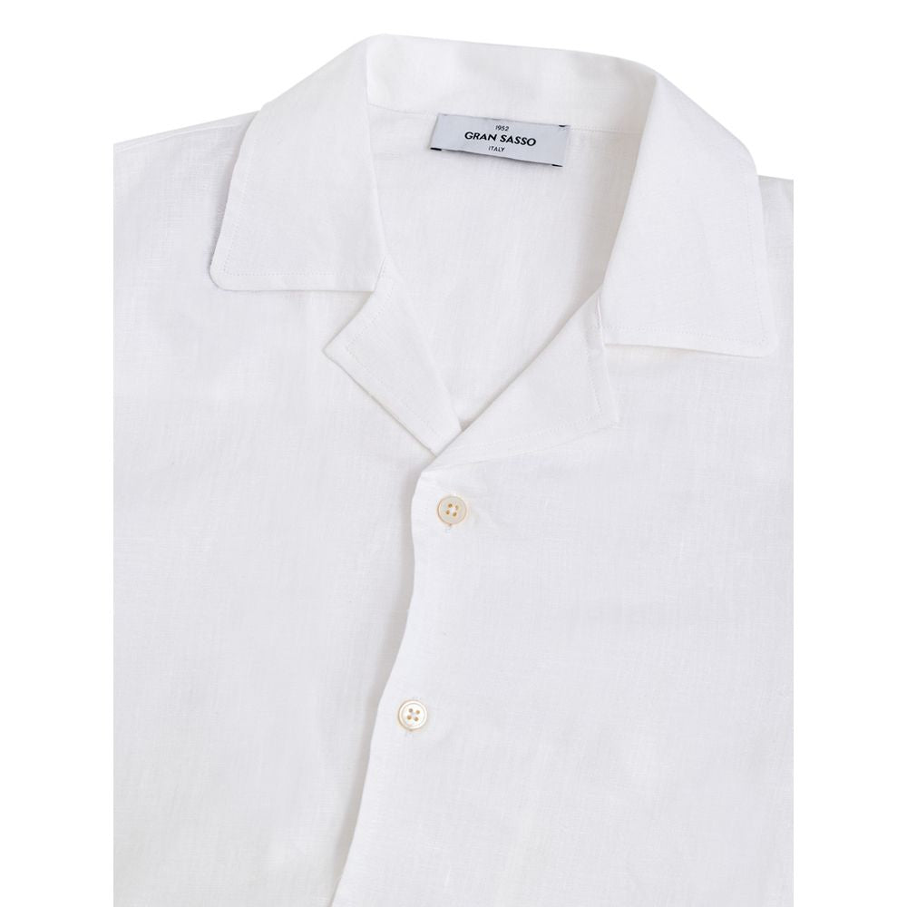 Gran Sasso White Linen Shirt | Regal Royce