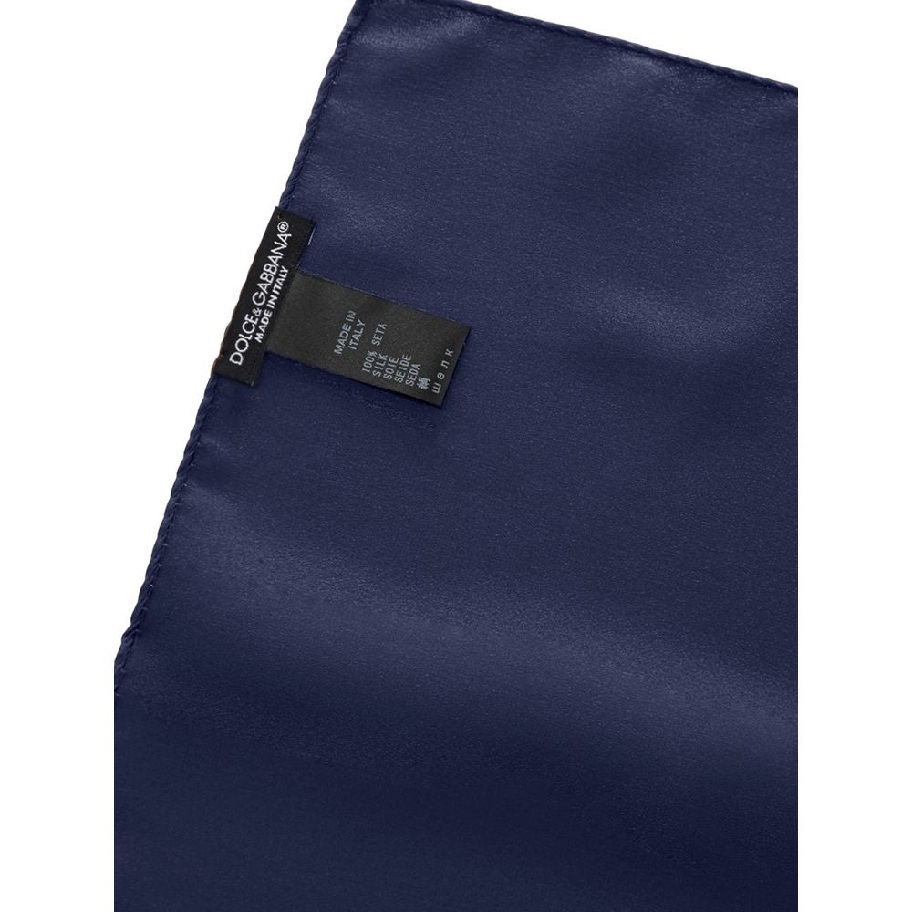 Dolce & Gabbana Blue Silk Pocket Square | Regal Royce