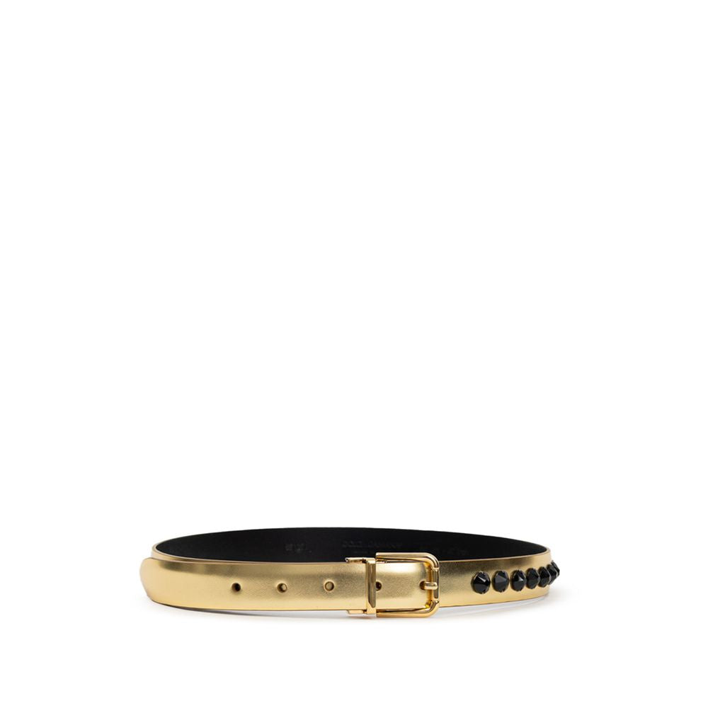 Dolce & Gabbana Gold Leather Regular Belt | Regal Royce