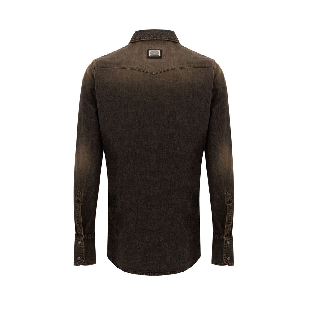 Dolce & Gabbana Brown Denim Shirt | Regal Royce