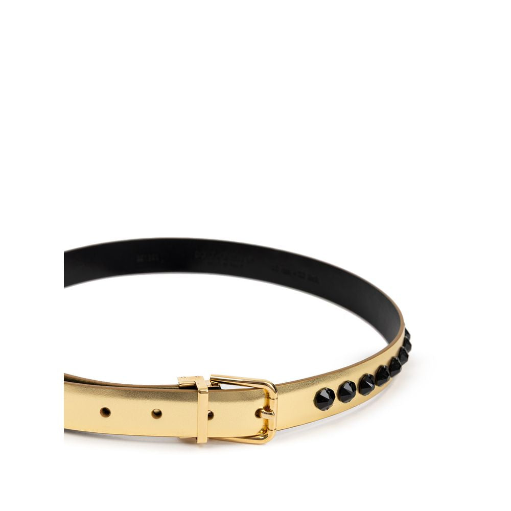 Dolce & Gabbana Gold Leather Regular Belt | Regal Royce
