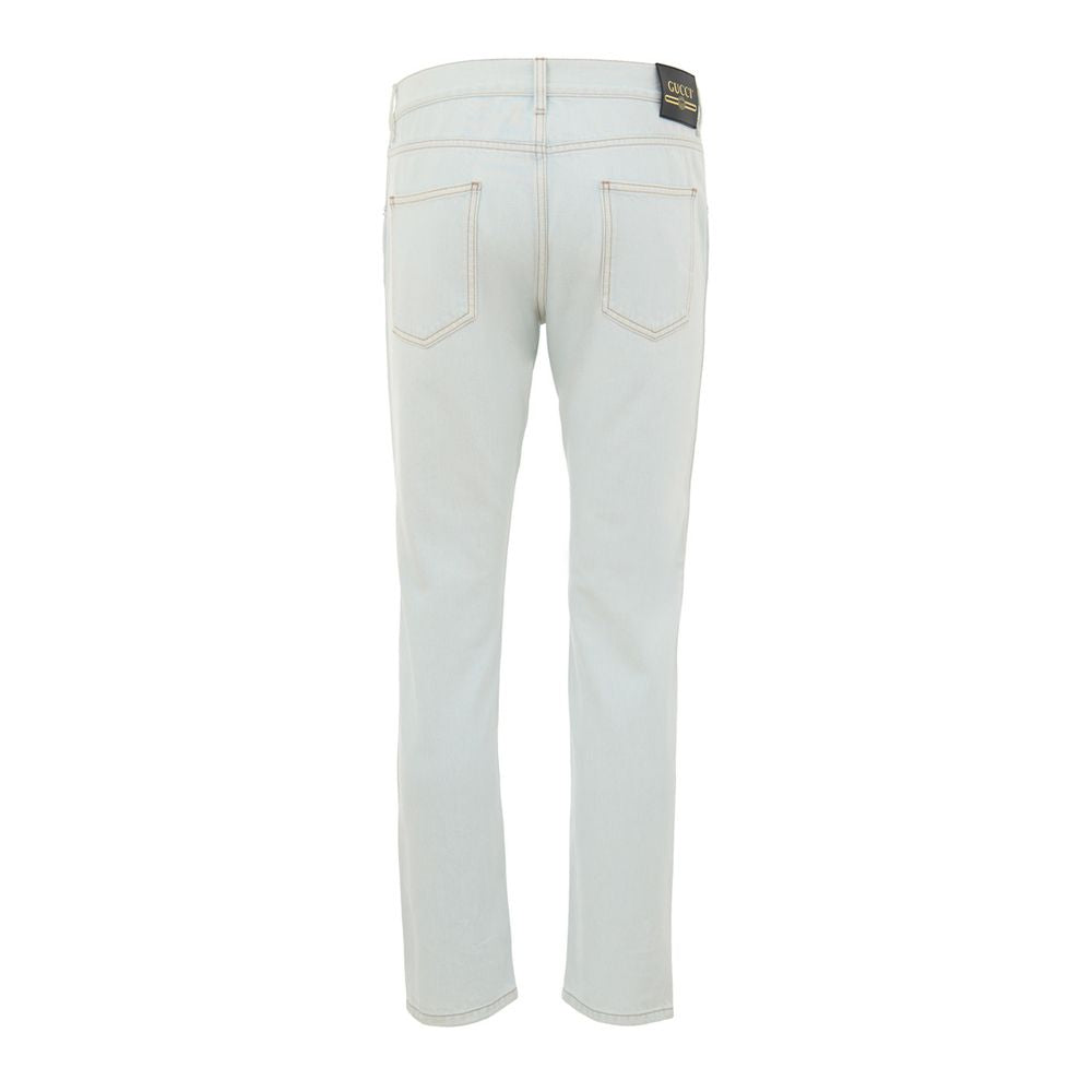 Gucci Blue Cotton Relaxed Fit Jeans | Regal Royce