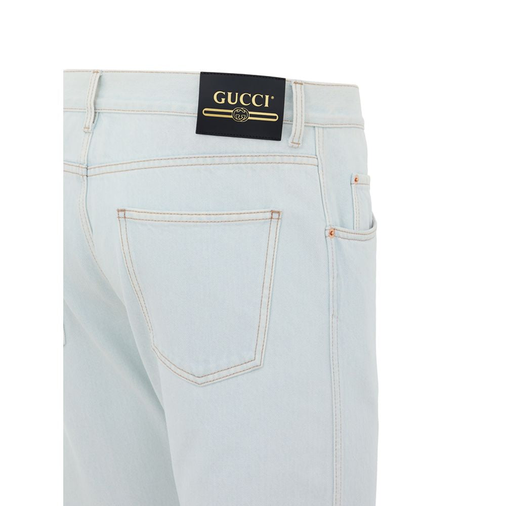 Gucci Blue Cotton Relaxed Fit Jeans | Regal Royce