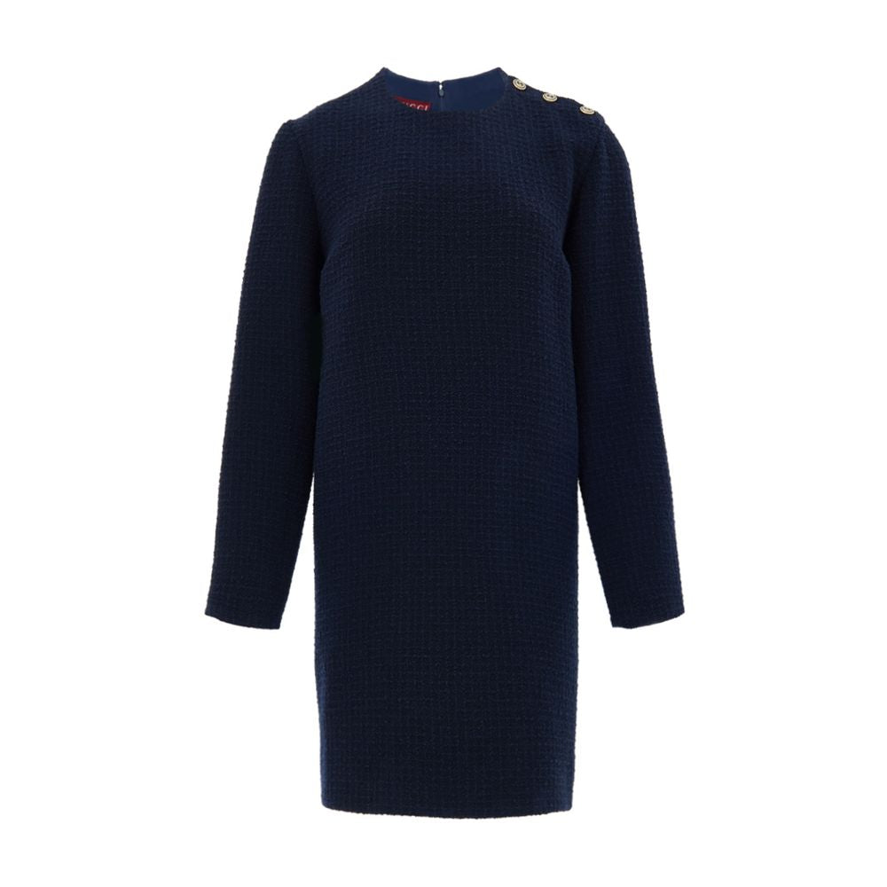 Gucci Navy Blue Wool Short Dress | Regal Royce