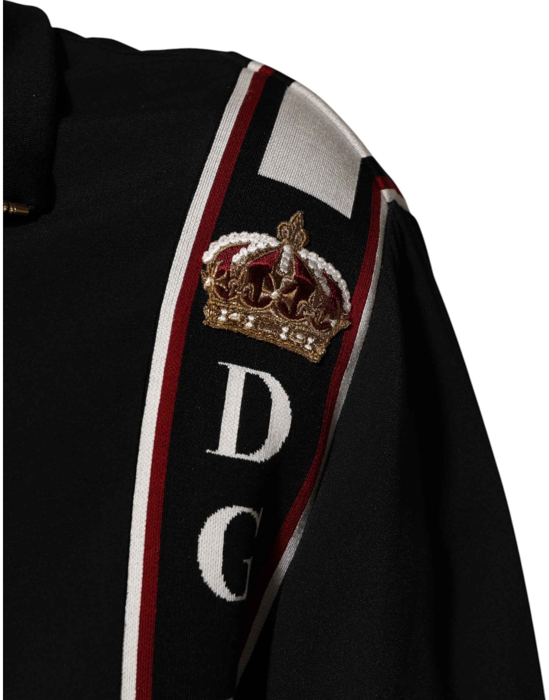 Dolce & Gabbana Black DG King Full Zip Sweatshirt  Sweater | Regal Royce