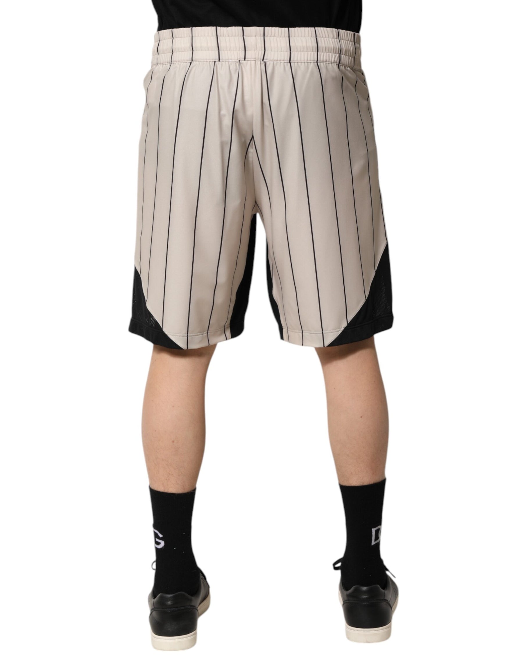 Dolce & Gabbana Off White Polyester DG Logo Sweatshorts Shorts | Regal Royce