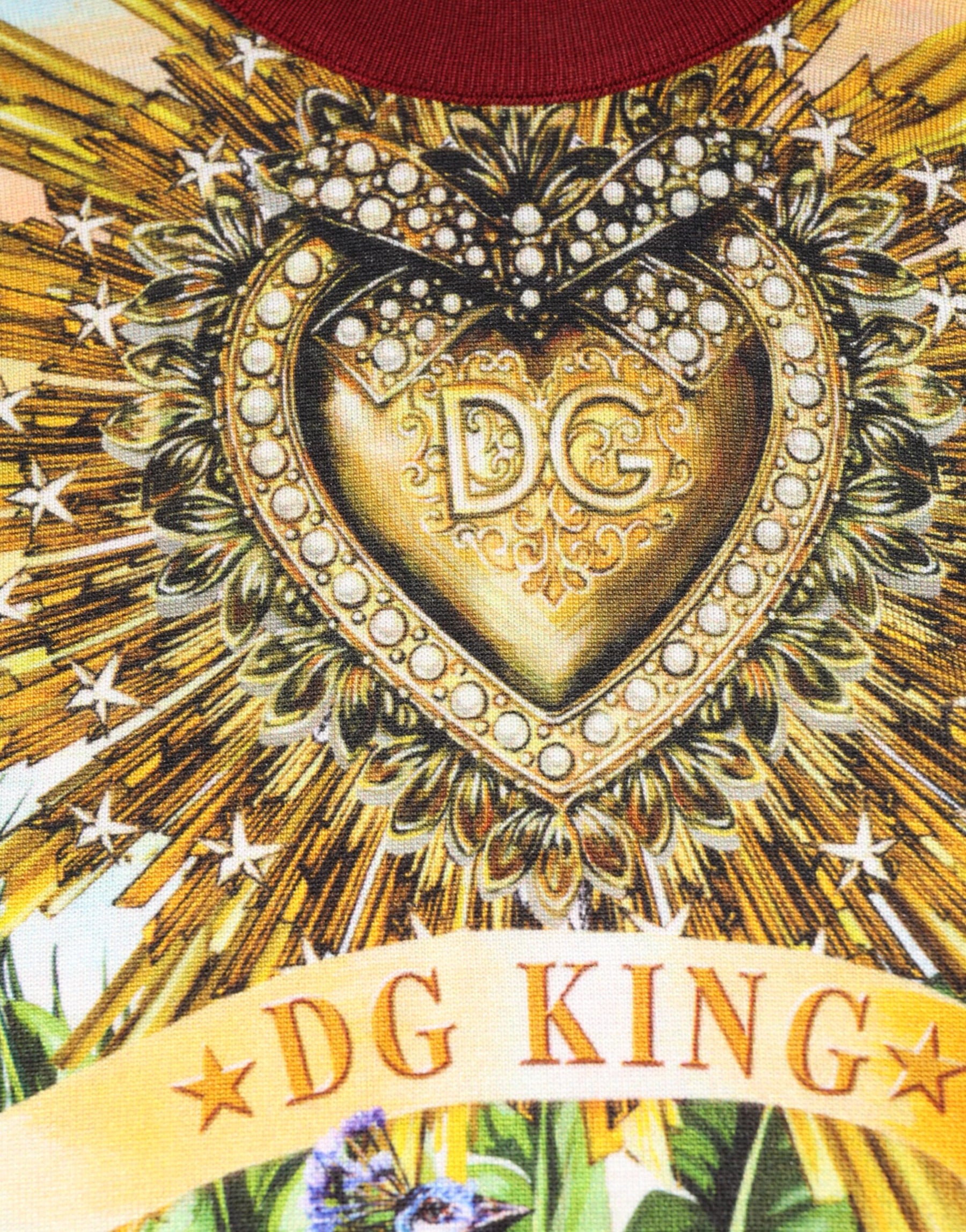 Dolce & Gabbana Tropical Heart Crown Silk Pullover Sweater | Regal Royce