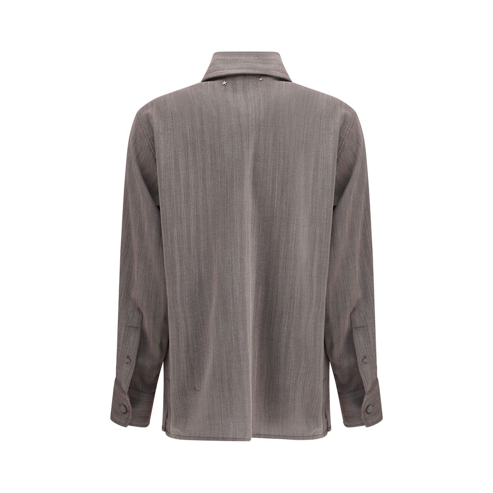 Golden Goose Brown Fleece Wool Dress Shirt | Regal Royce