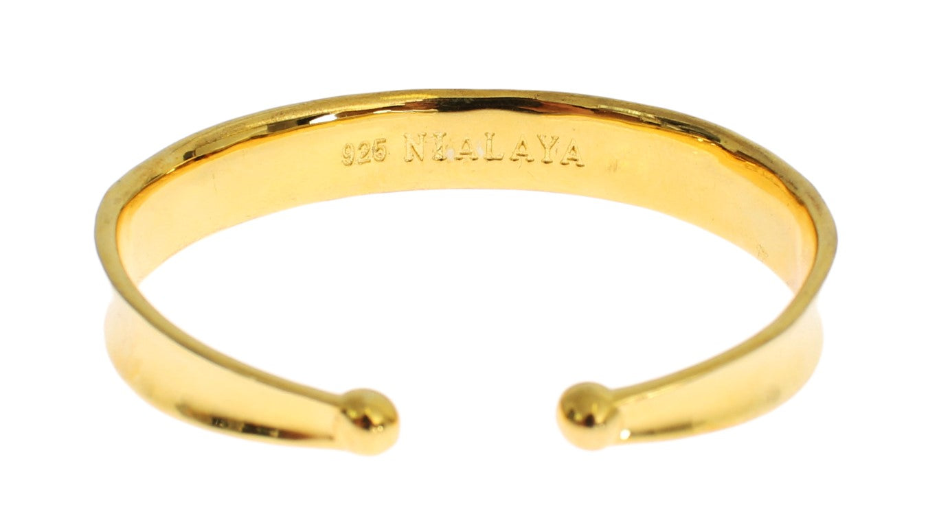Nialaya CZ Gold Sterling 925 Silver Bangle Bracelet | Regal Royce