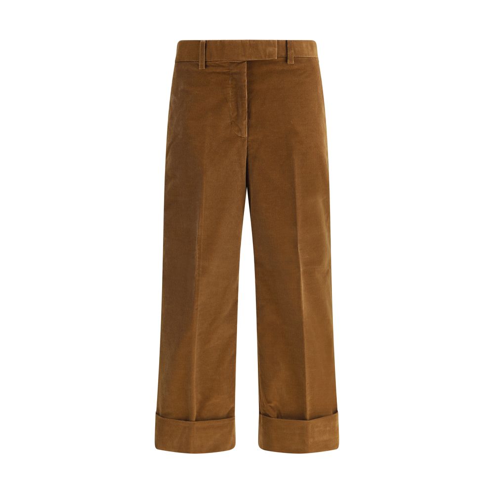 Thom Browne Brown Cotton Casual Pants | Regal Royce