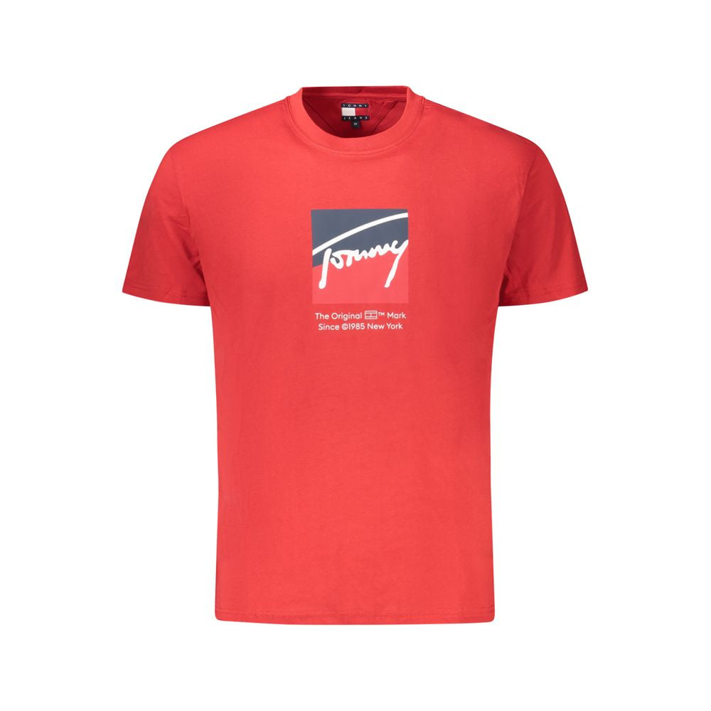 Tommy Hilfiger Red Cotton Men T-Shirt | Regal Royce