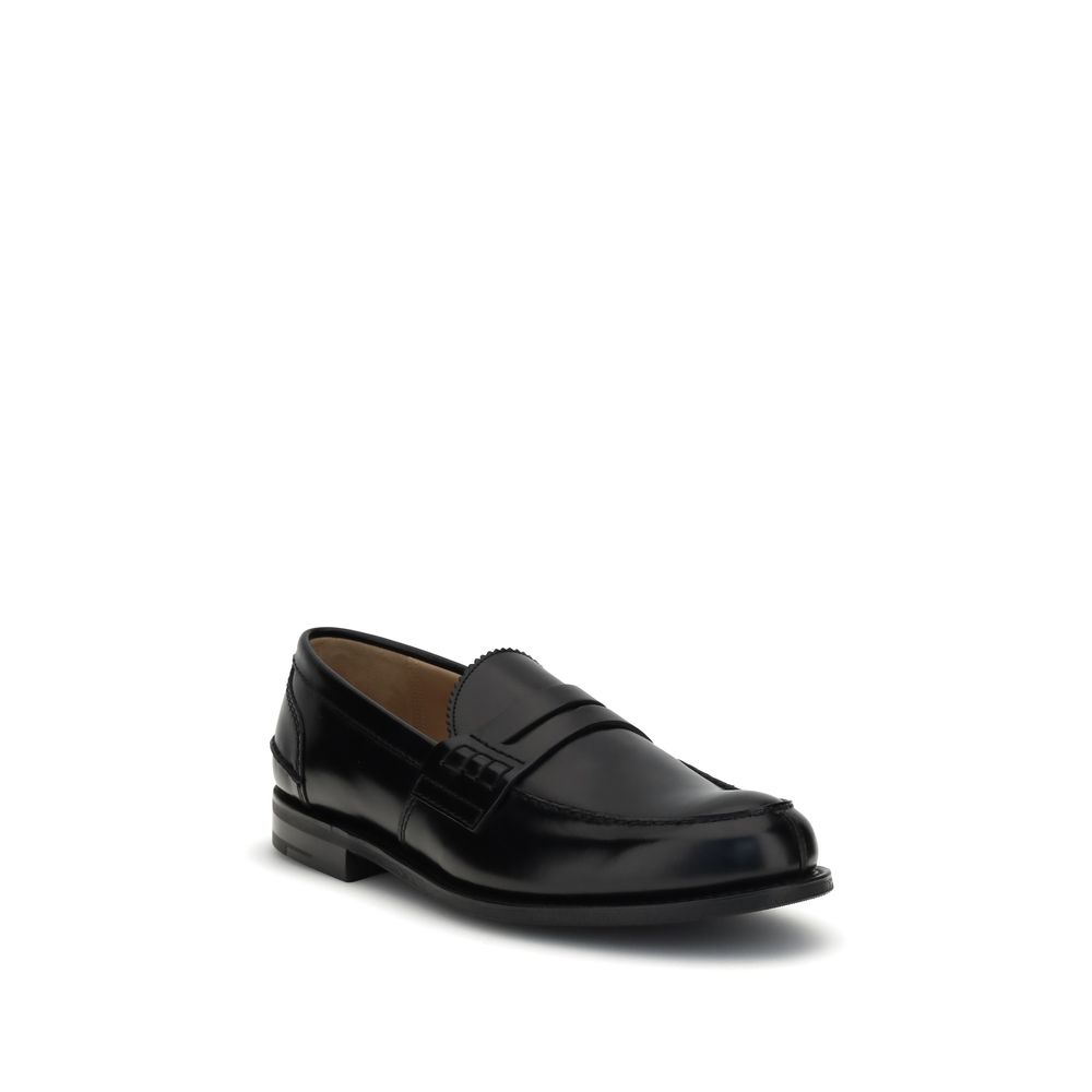 Church's Black Calf Leather Bos Taurus Slip-On Loafers | Regal Royce