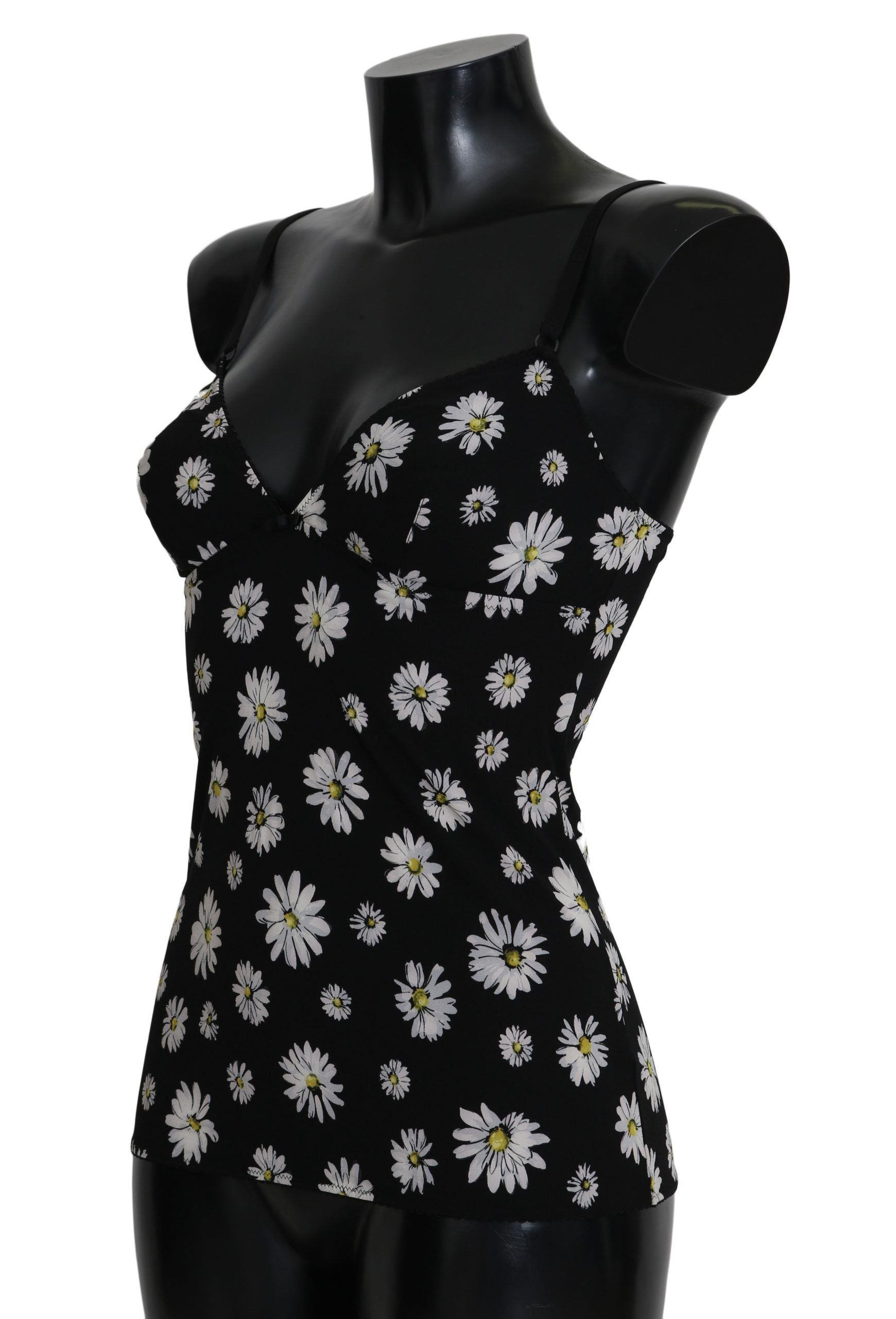 Dolce & Gabbana Black Daisy Print Dress Lingerie Chemisole | Regal Royce
