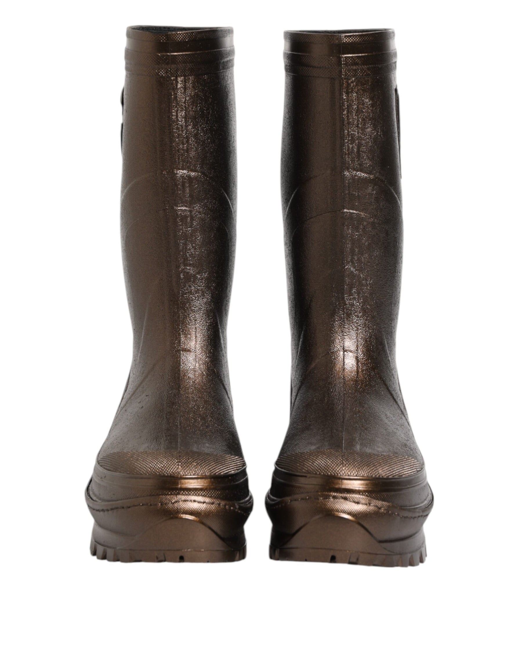 Dolce & Gabbana Metallic Bronze Pull On Rain Boots Shoes | Regal Royce