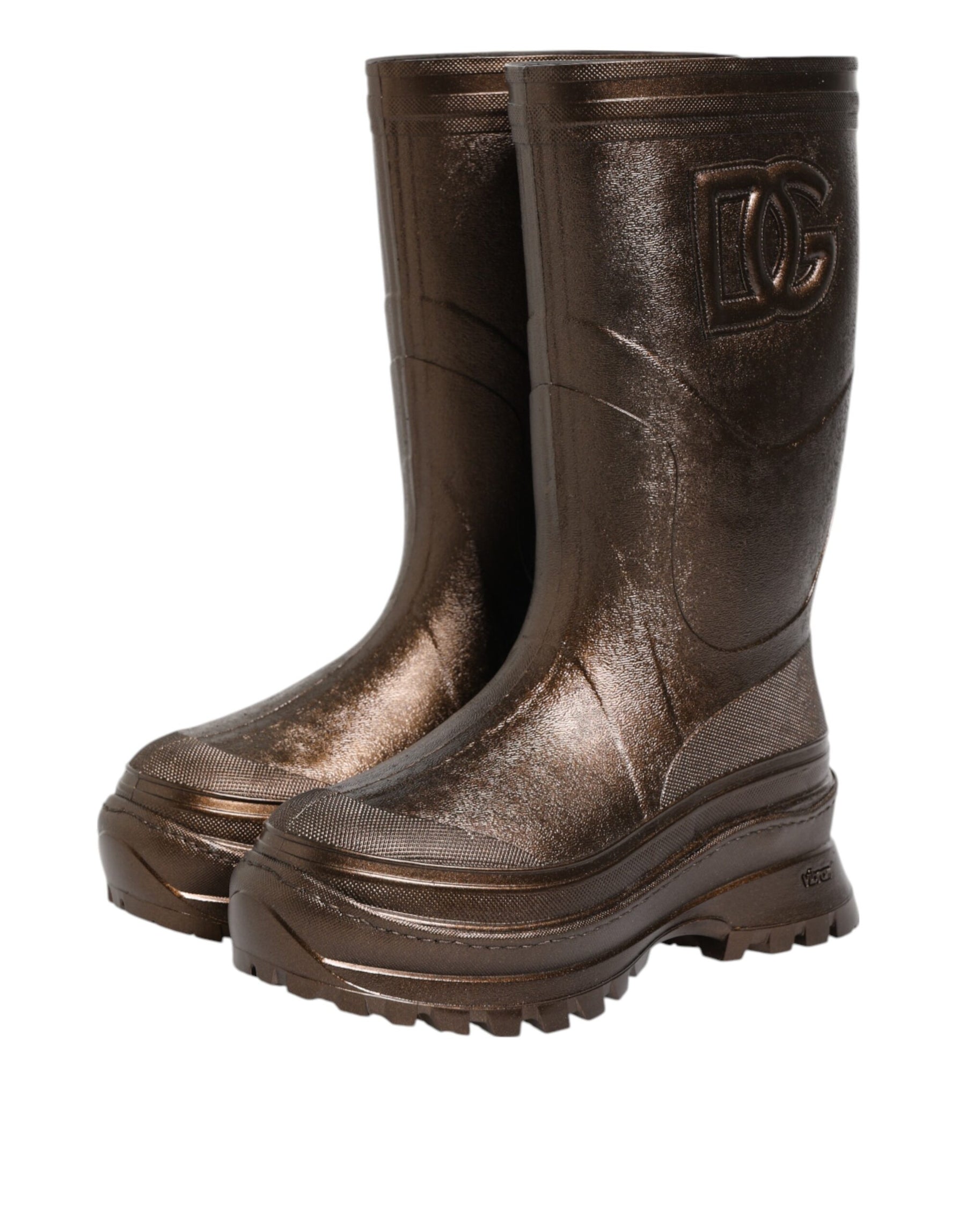 Dolce & Gabbana Metallic Bronze Pull On Rain Boots Shoes | Regal Royce