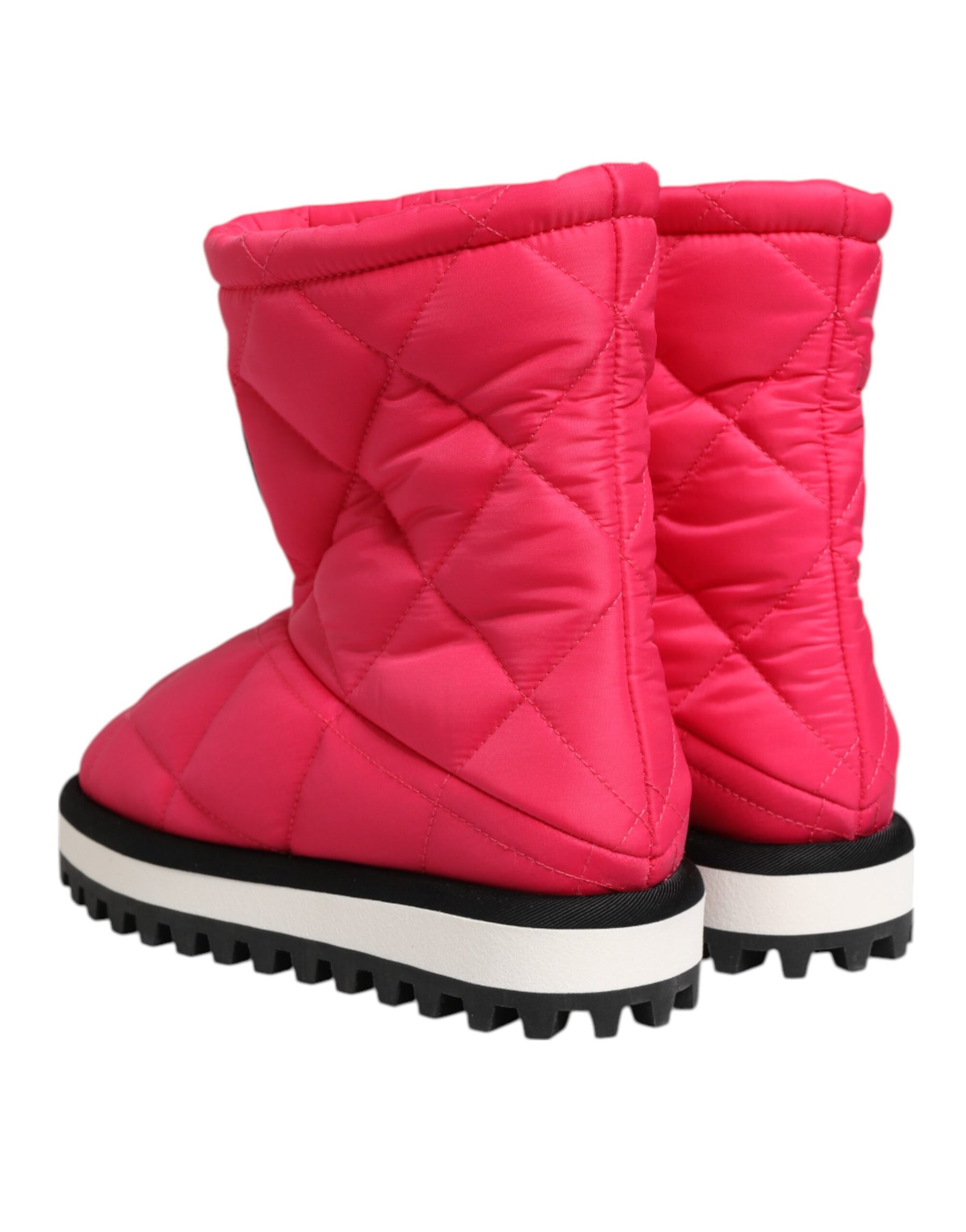 Dolce & Gabbana Pink White Viscose Padded Mid Calf Boots Shoes | Regal Royce