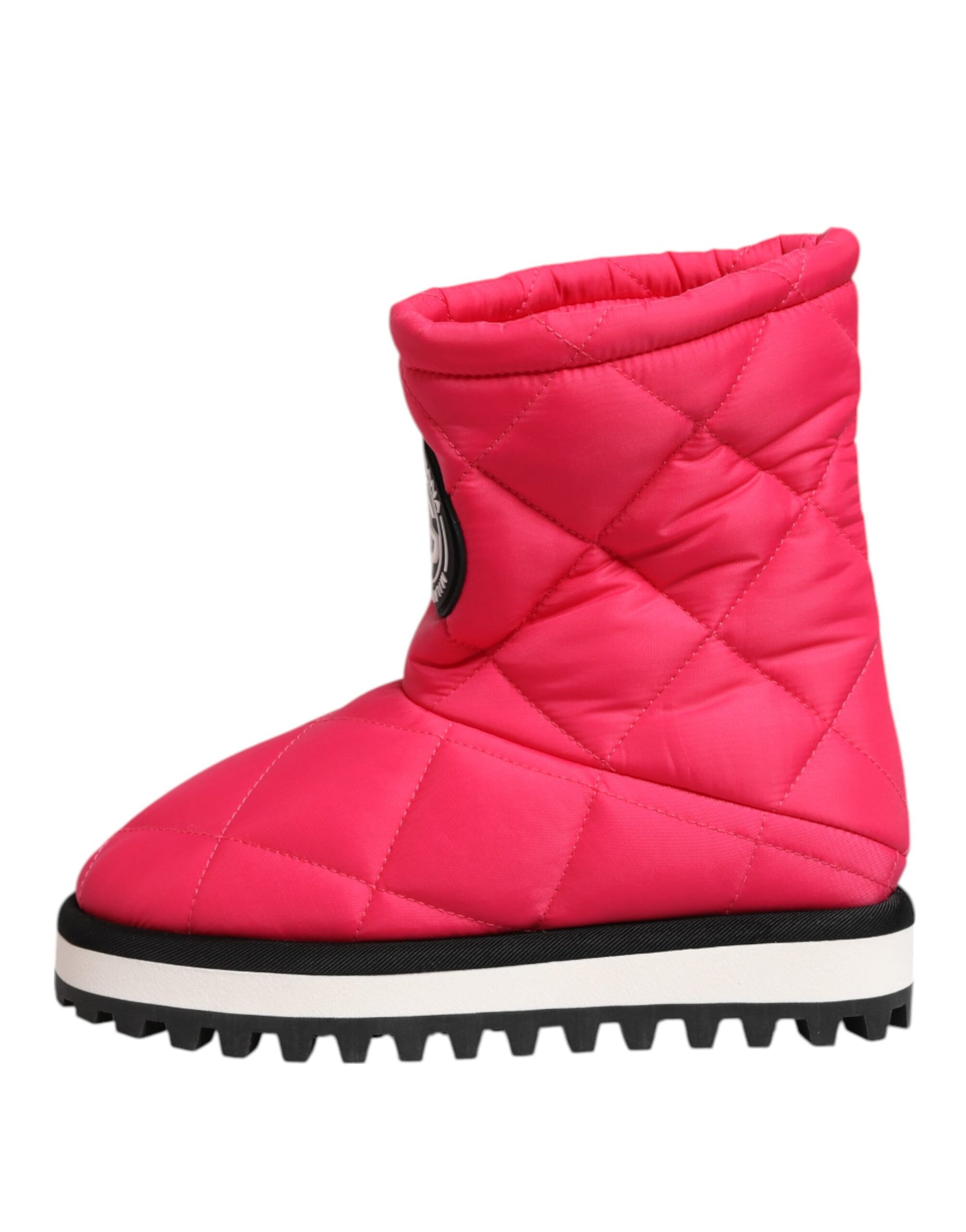 Dolce & Gabbana Pink White Viscose Padded Mid Calf Boots Shoes | Regal Royce