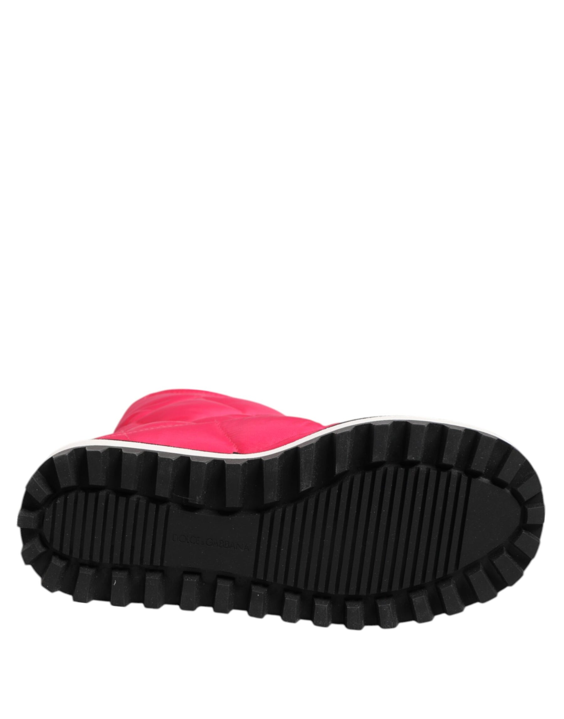 Dolce & Gabbana Pink White Viscose Padded Mid Calf Boots Shoes | Regal Royce