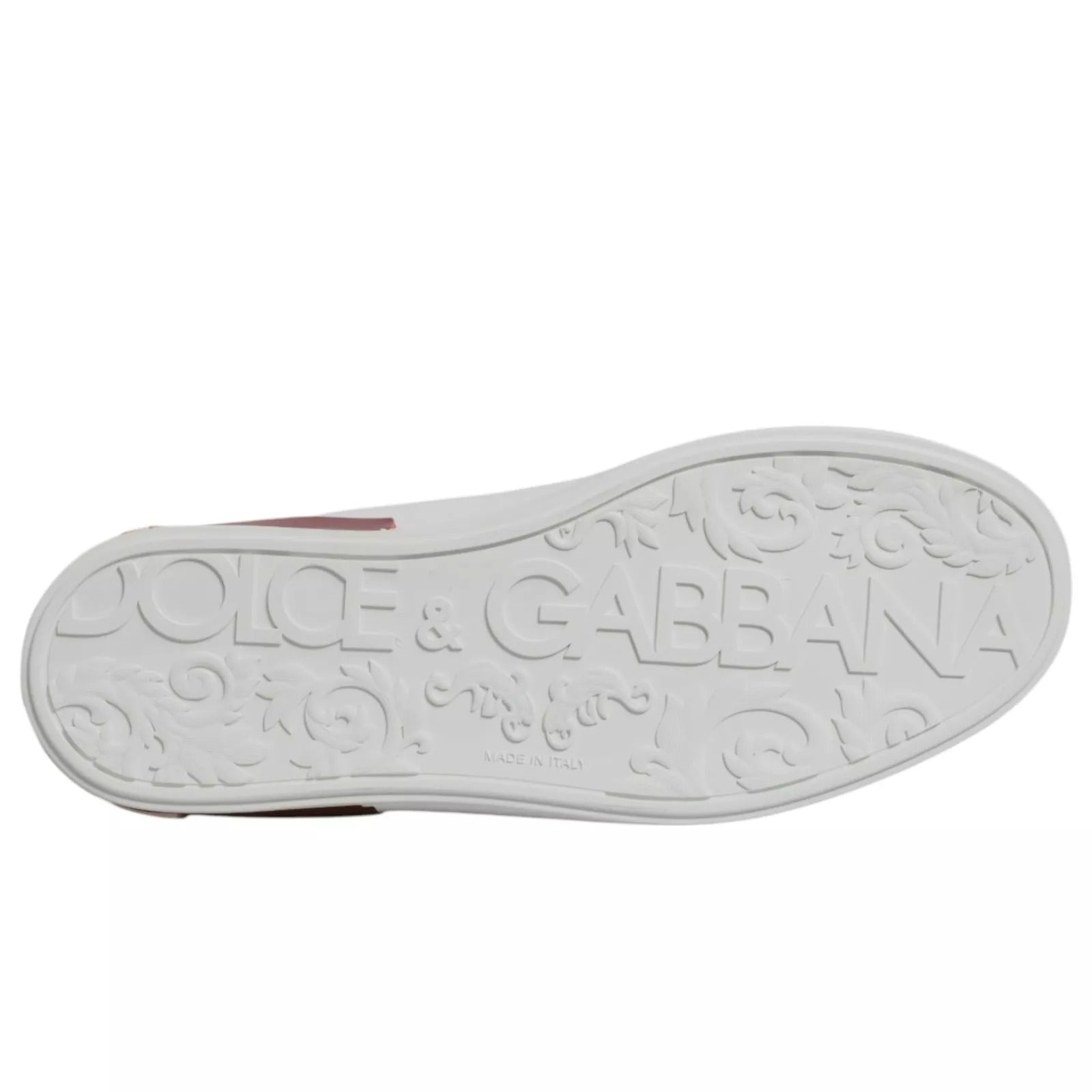Dolce & Gabbana White Red Leather Logo Portofino Sneaker | Regal Royce