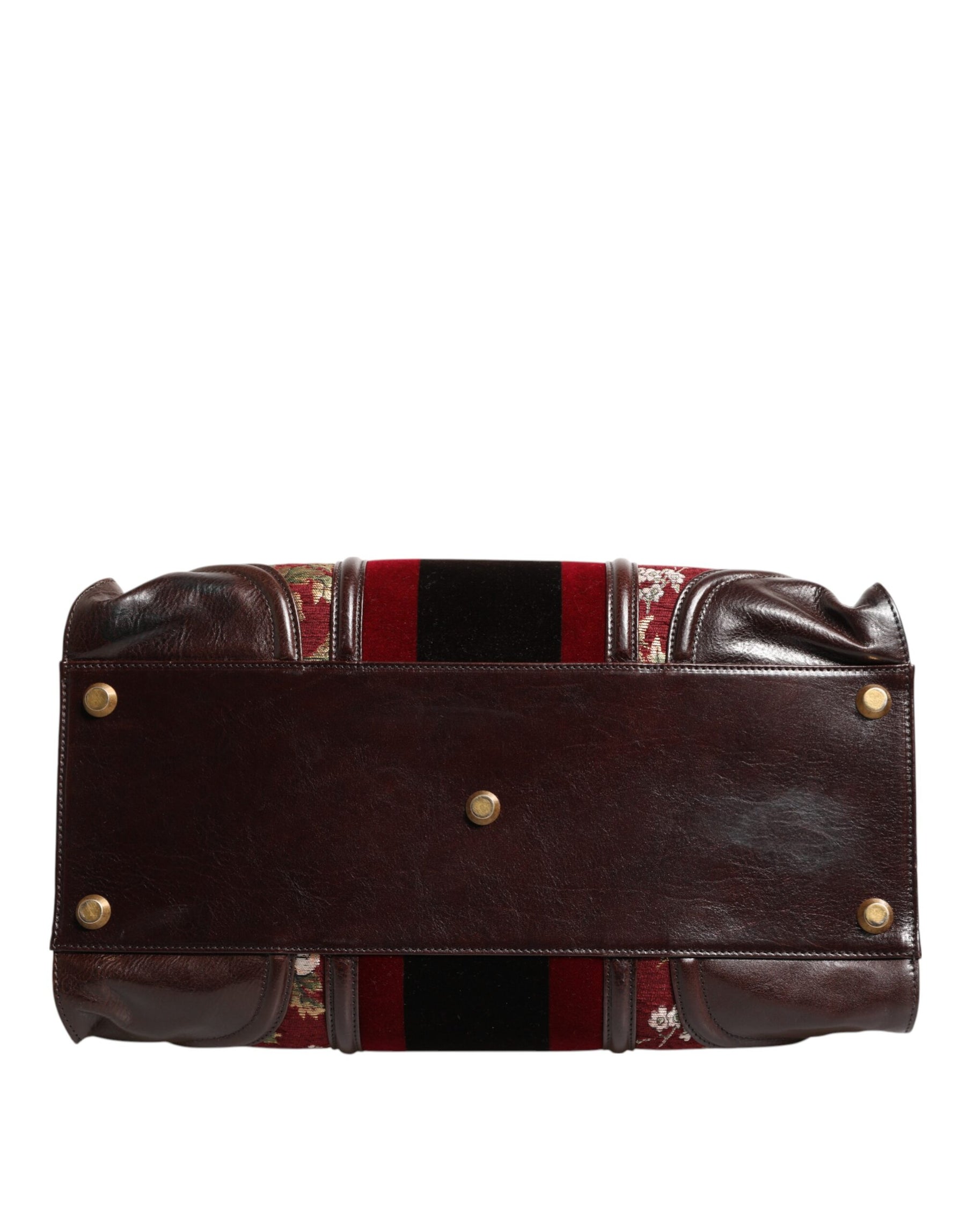 Dolce & Gabbana Multicolor Leather Jacquard Velvet Travel Duffle Bag | Regal Royce