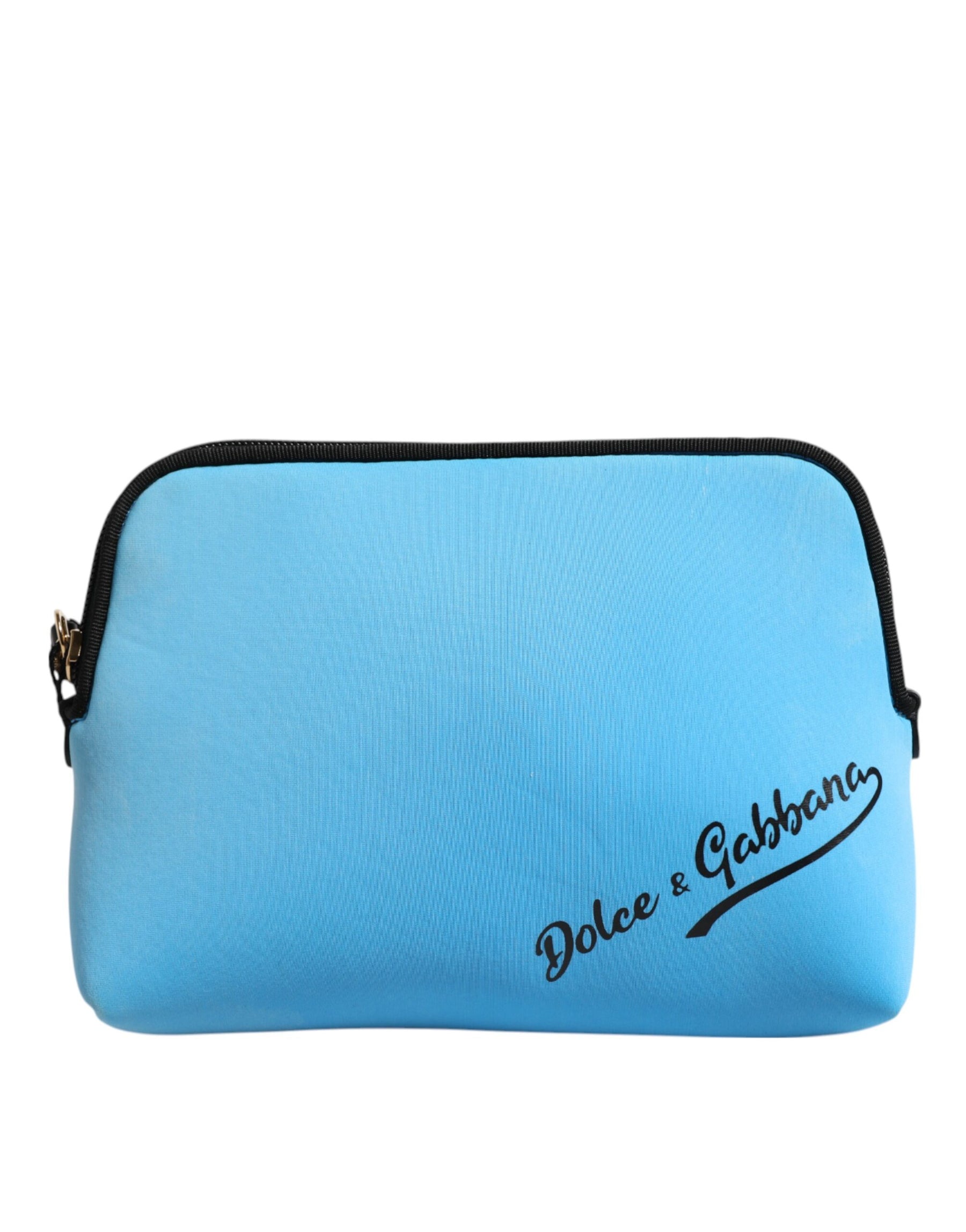 Dolce & Gabbana Blue Nylon DG Logo Print Clutch Zip Pouch Bag | Regal Royce