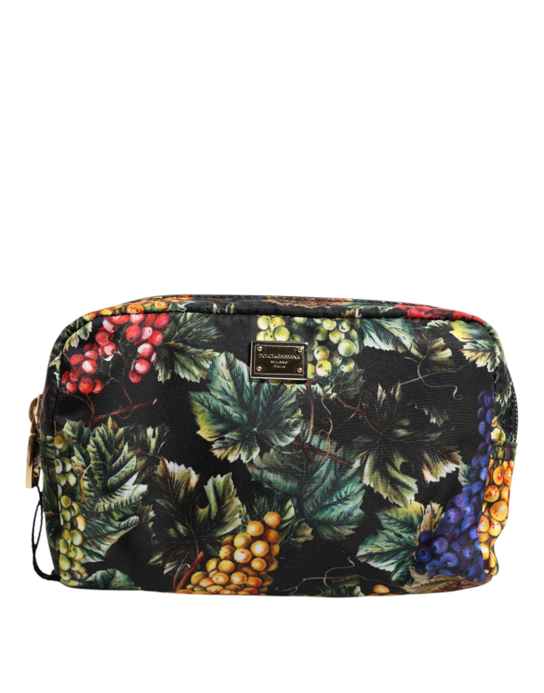 Dolce & Gabbana Multicolor Grape Print Clutch Logo Plaque Pouch Bag | Regal Royce