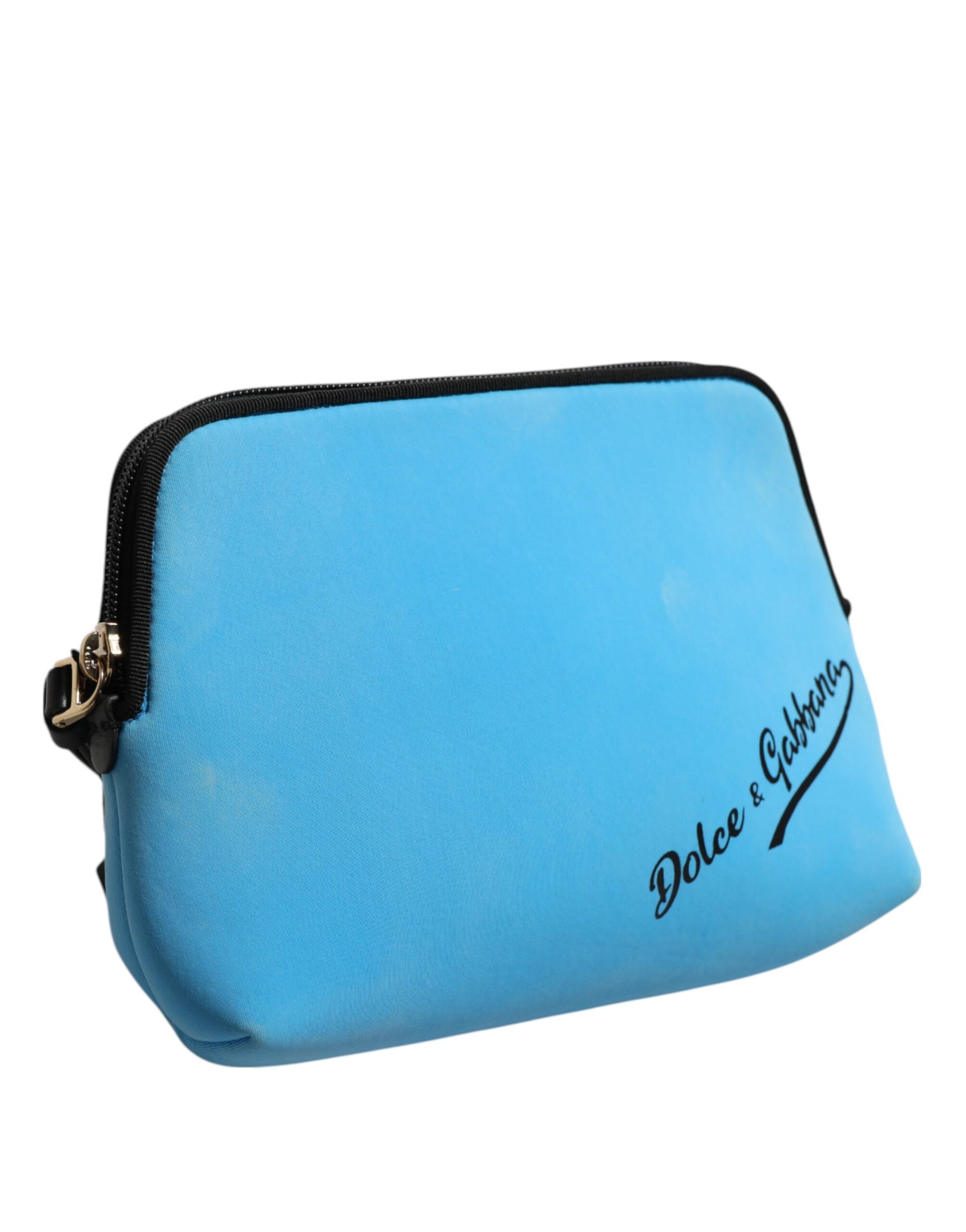 Dolce & Gabbana Blue Nylon DG Logo Print Clutch Zip Pouch Bag | Regal Royce