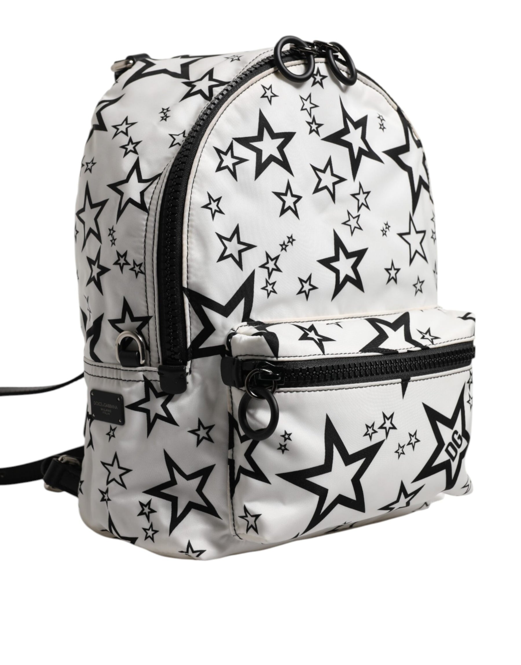 Dolce & Gabbana White DG Stars Print Nylon Travel Backpack Bag | Regal Royce