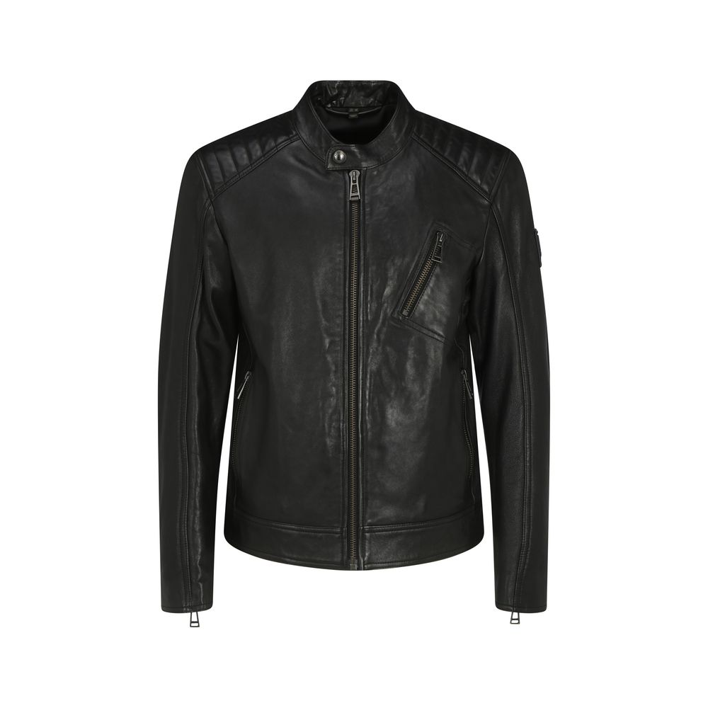 Belstaff Black Leather Jacket | Regal Royce