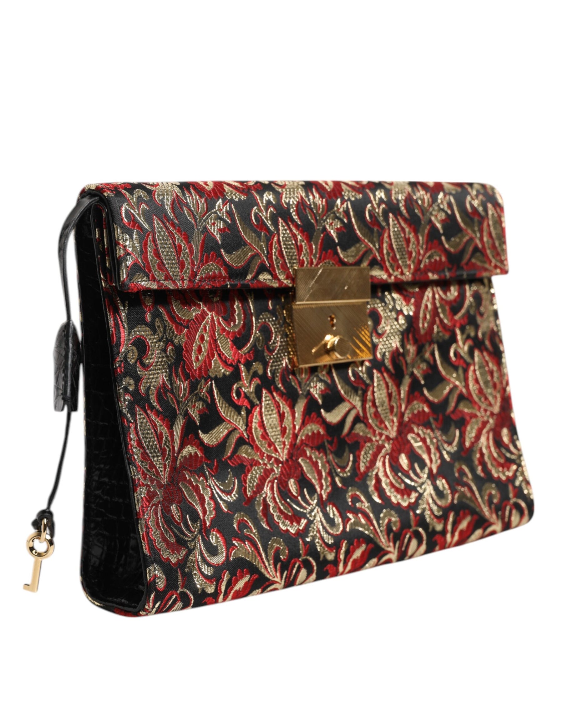 Dolce & Gabbana Multicolor Jacquard Floral Document Briefcase Bag | Regal Royce