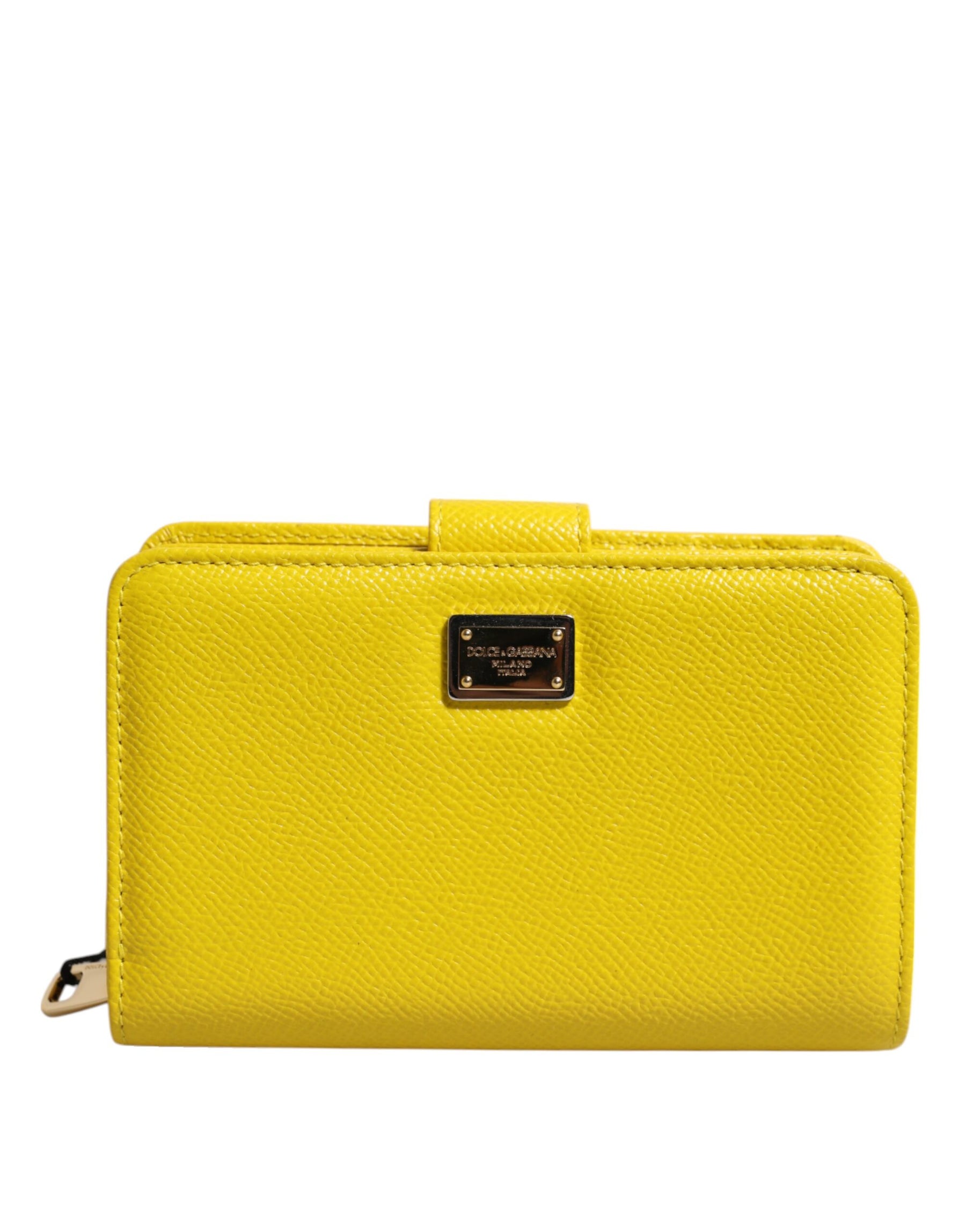 Dolce & Gabbana Yellow Leather Bifold Continental Clutch Wallet | Regal Royce