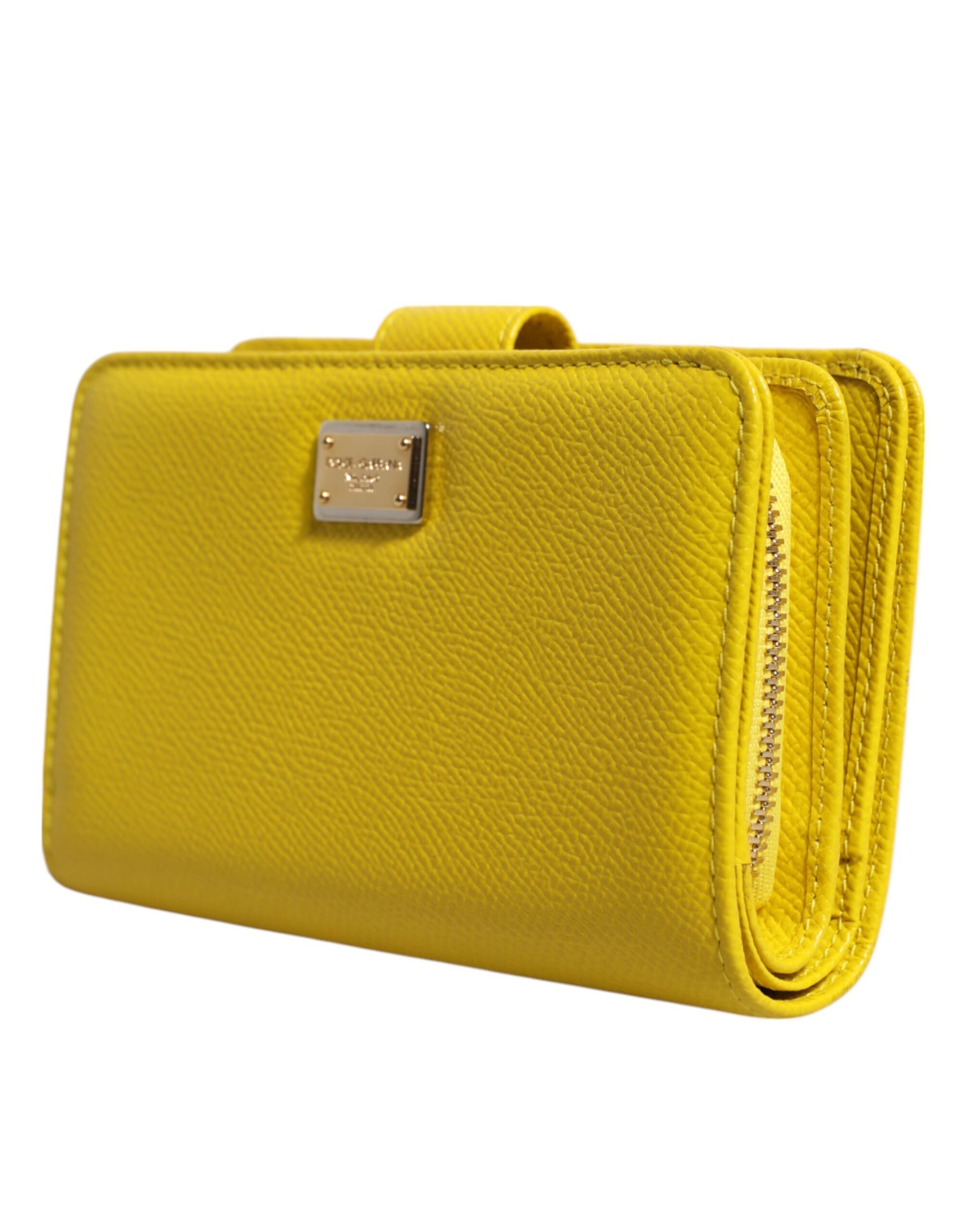Dolce & Gabbana Yellow Leather Bifold Continental Clutch Wallet | Regal Royce