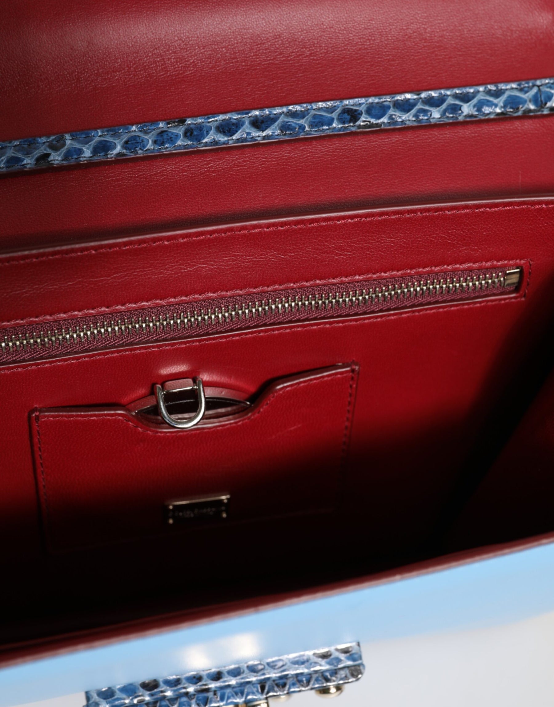 Dolce & Gabbana Blue Beige Exotic Leather LUCIA Crossbody Bag | Regal Royce