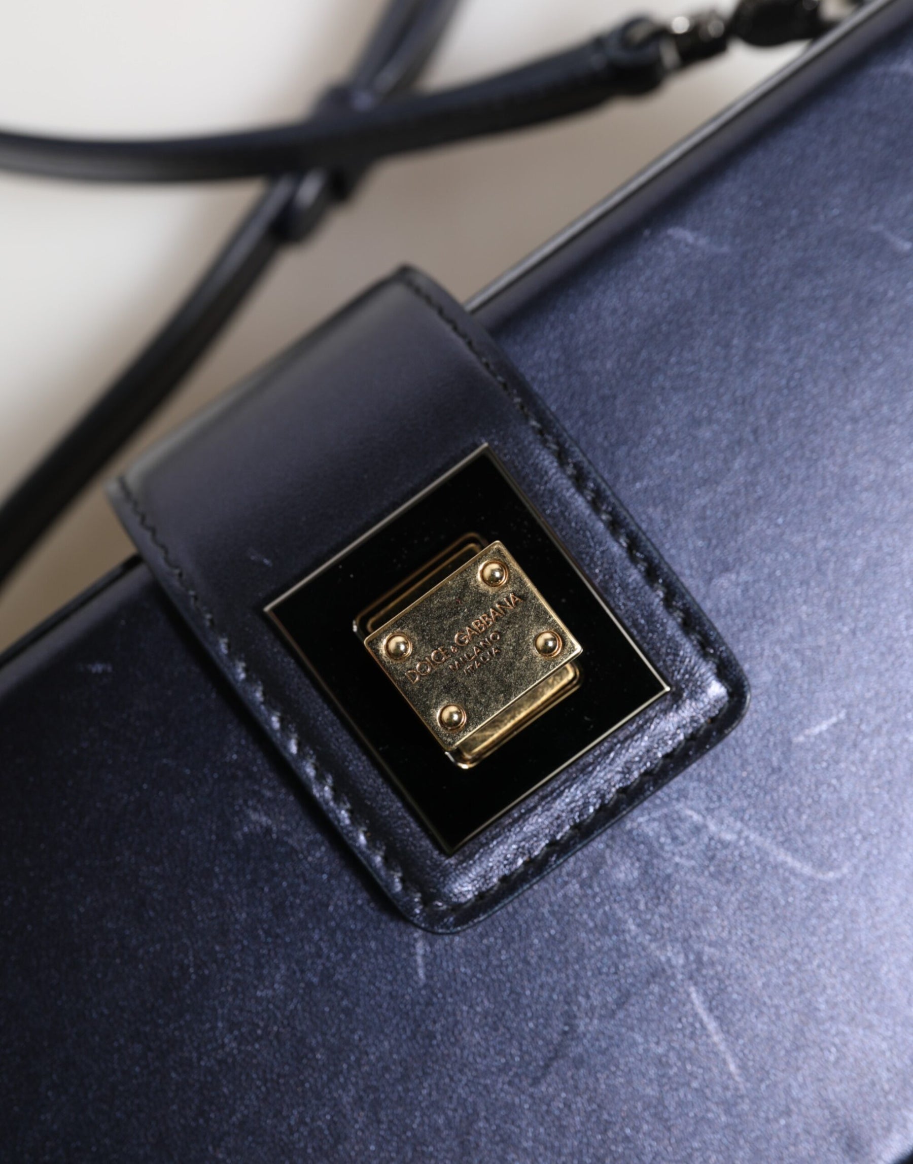 Dolce & Gabbana Blue DG BOX Lambskin Leather Crossbody Strap Bag | Regal Royce