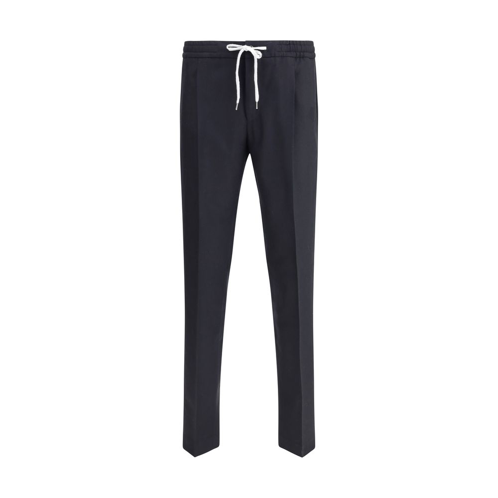 PT Torino Black Fleece Wool Casual Pants