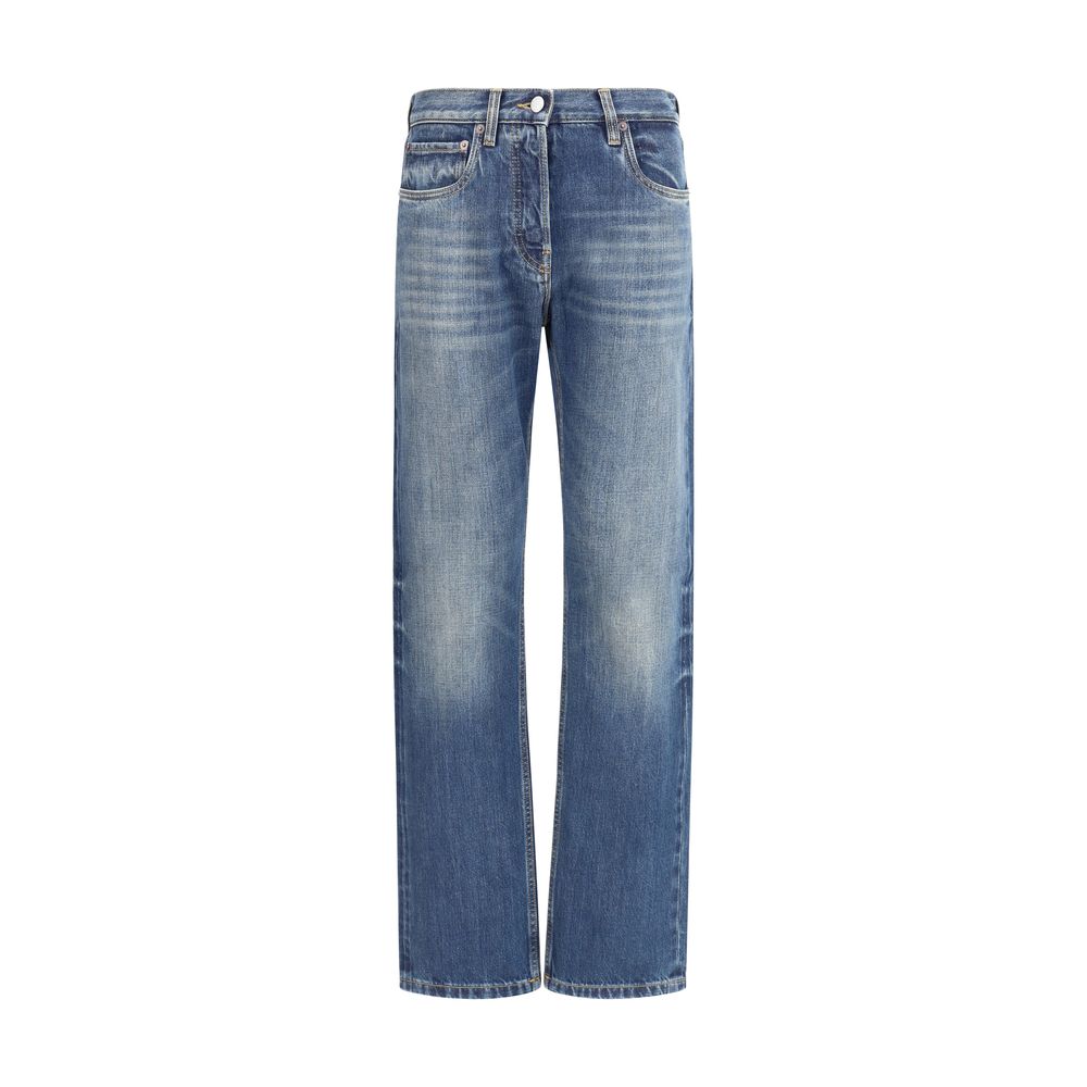 Prada Blue Cotton Straight-Leg Jeans | Regal Royce