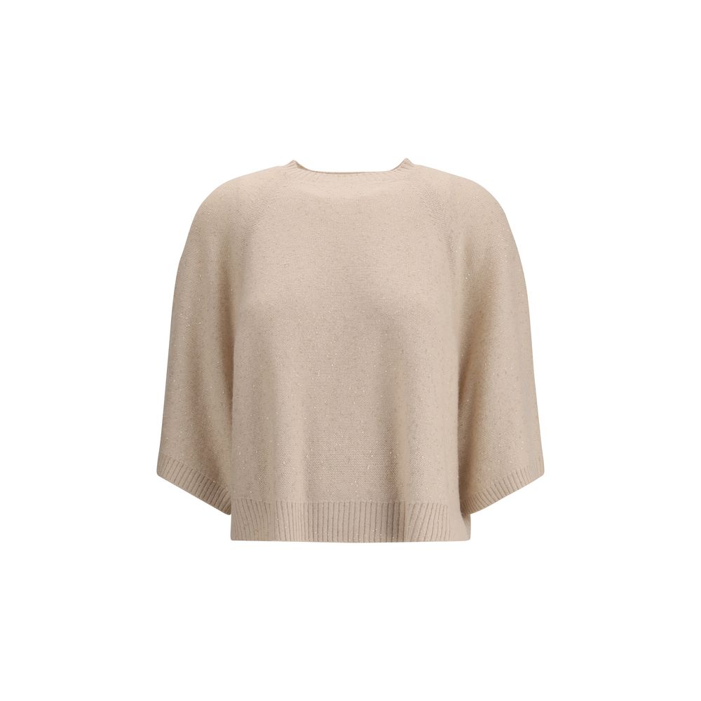 Fabiana Filippi Beige Fleece Wool Sweatshirt