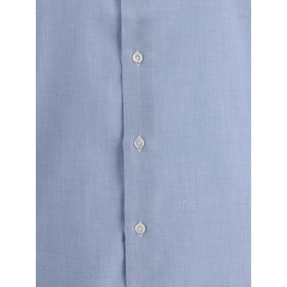 Finamore Light Blue Cotton Dress Shirt | Regal Royce
