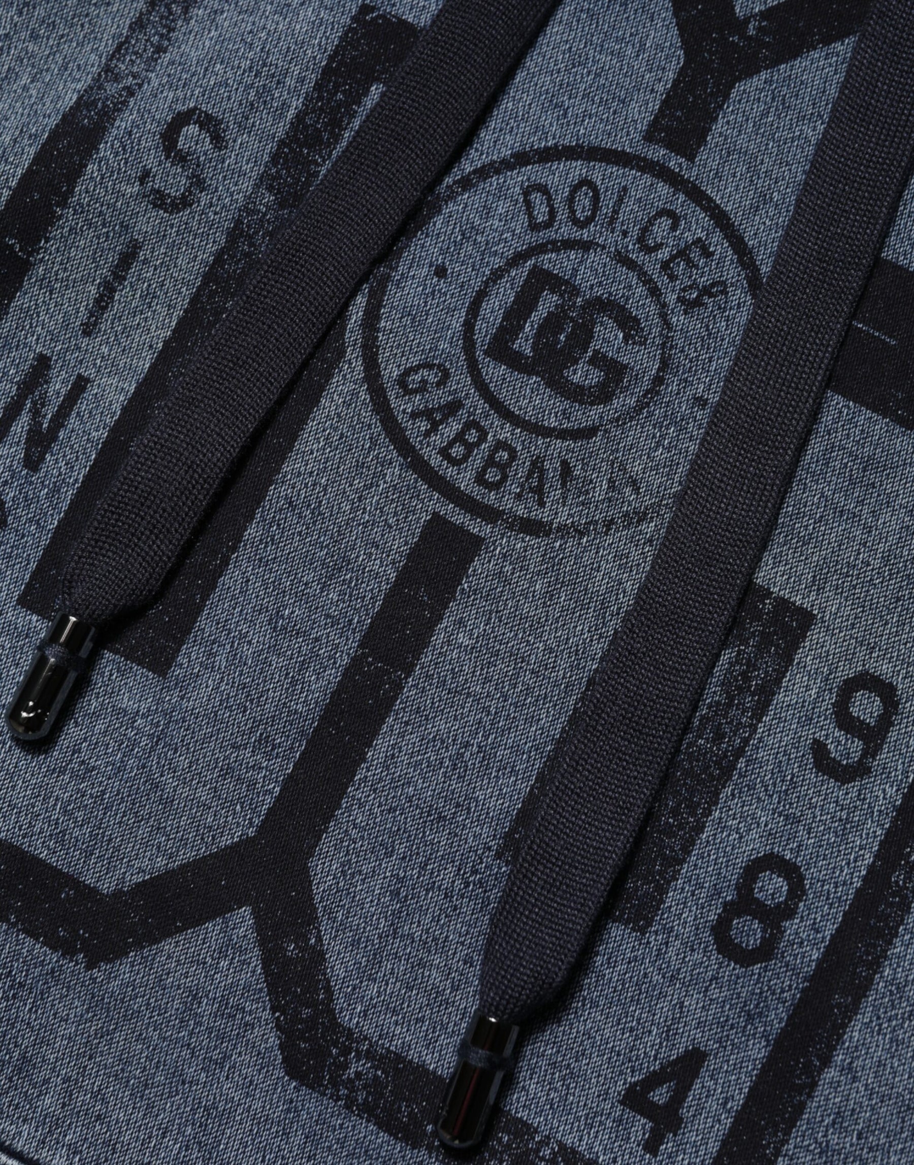 Dolce & Gabbana Blue Cotton Blend Hooded Sweatshirt Sweater | Regal Royce