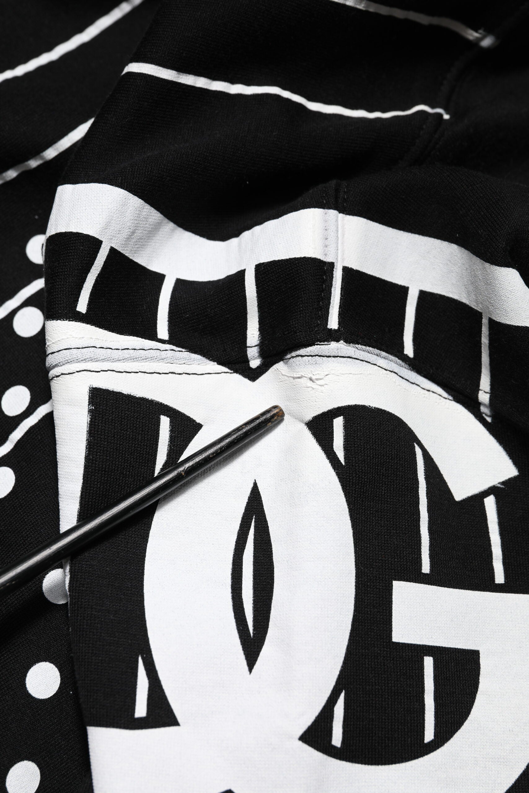 Dolce & Gabbana Black Stripes Hooded Men Sweatshirt Sweater | Regal Royce